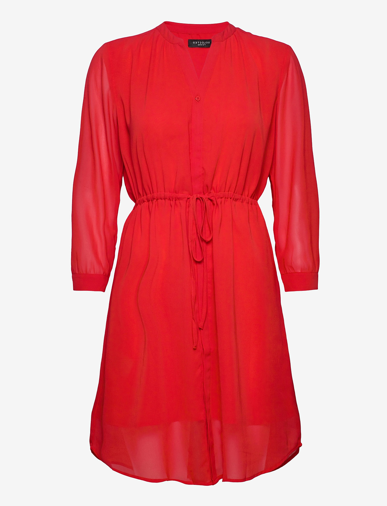 Selected Femme - SLFSHELLY-DAMINA 7/8 DRESS EX - true red - 0