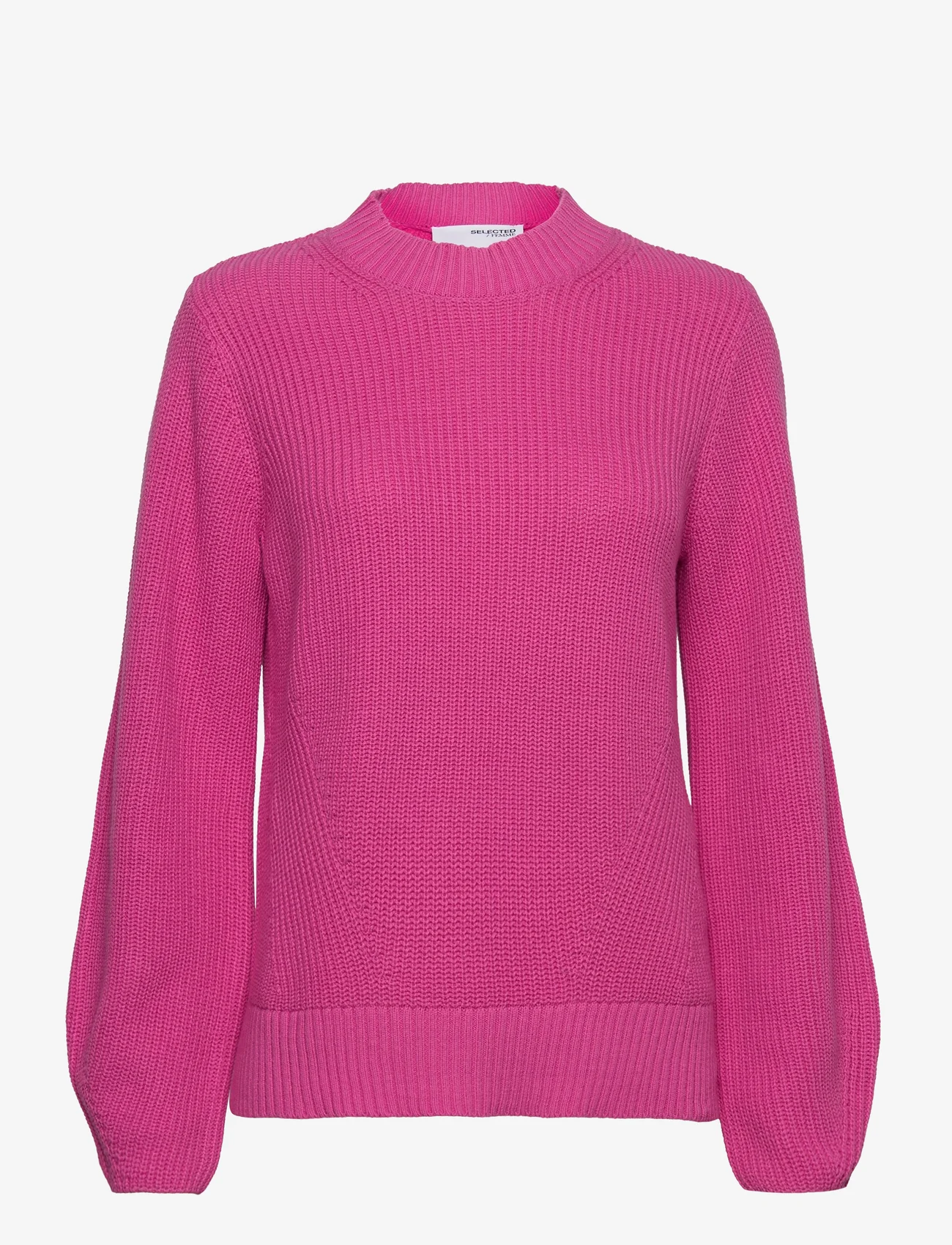 Selected Femme - SLFLESLIE LS KNIT O-NECK B - džemperi - phlox pink - 0