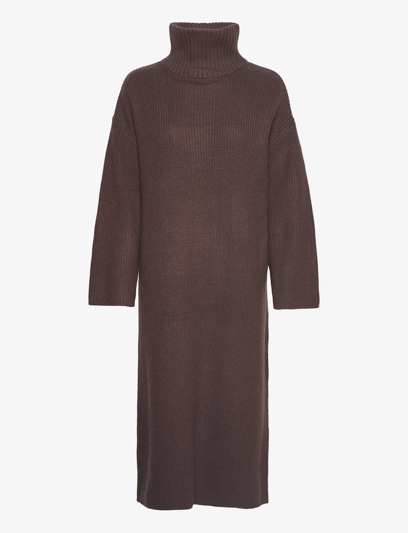 Selected Femme - SLFELINA LS KNIT HIGHNECK DRESS B - knitted dresses - java - 0