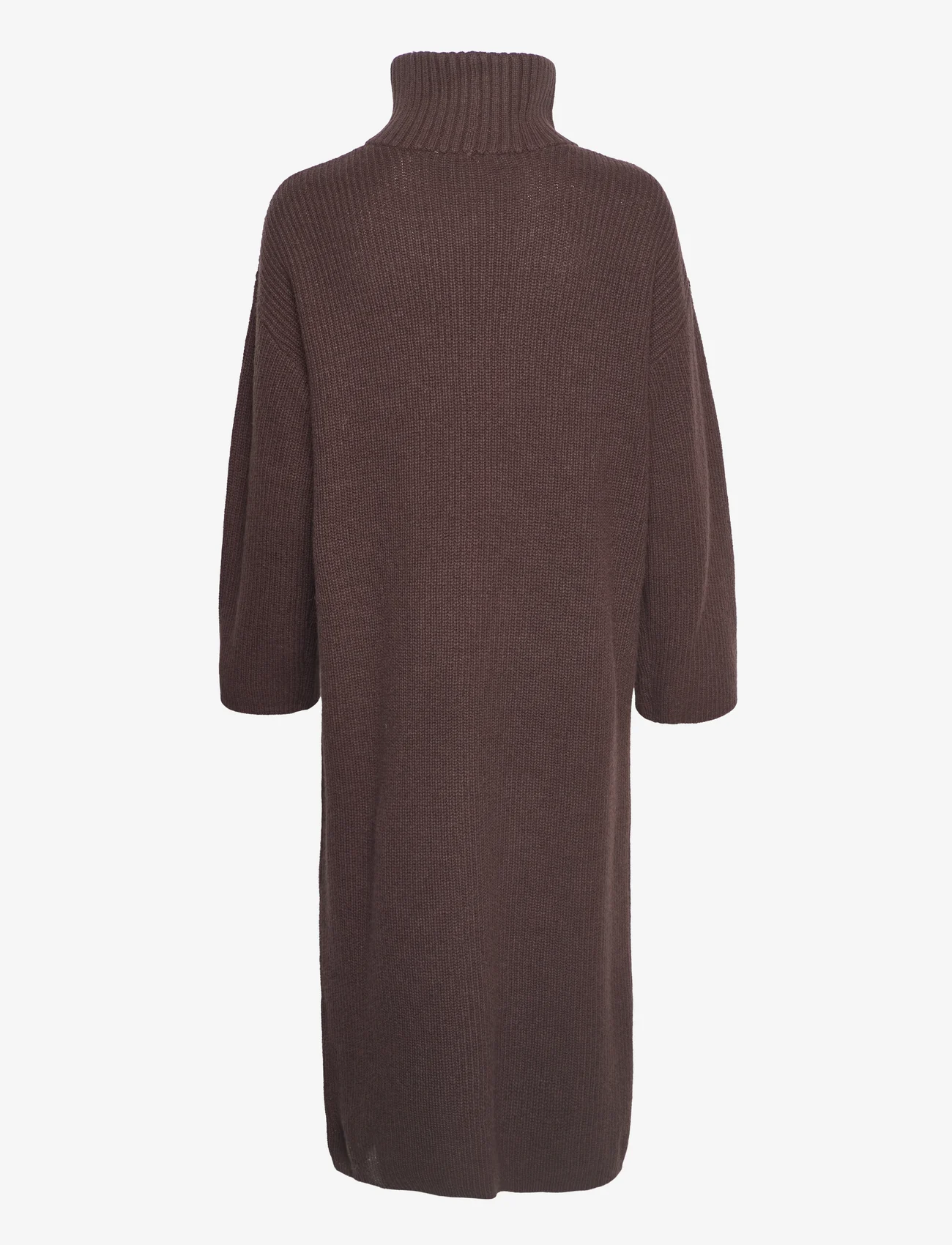 Selected Femme - SLFELINA LS KNIT HIGHNECK DRESS B - knitted dresses - java - 1