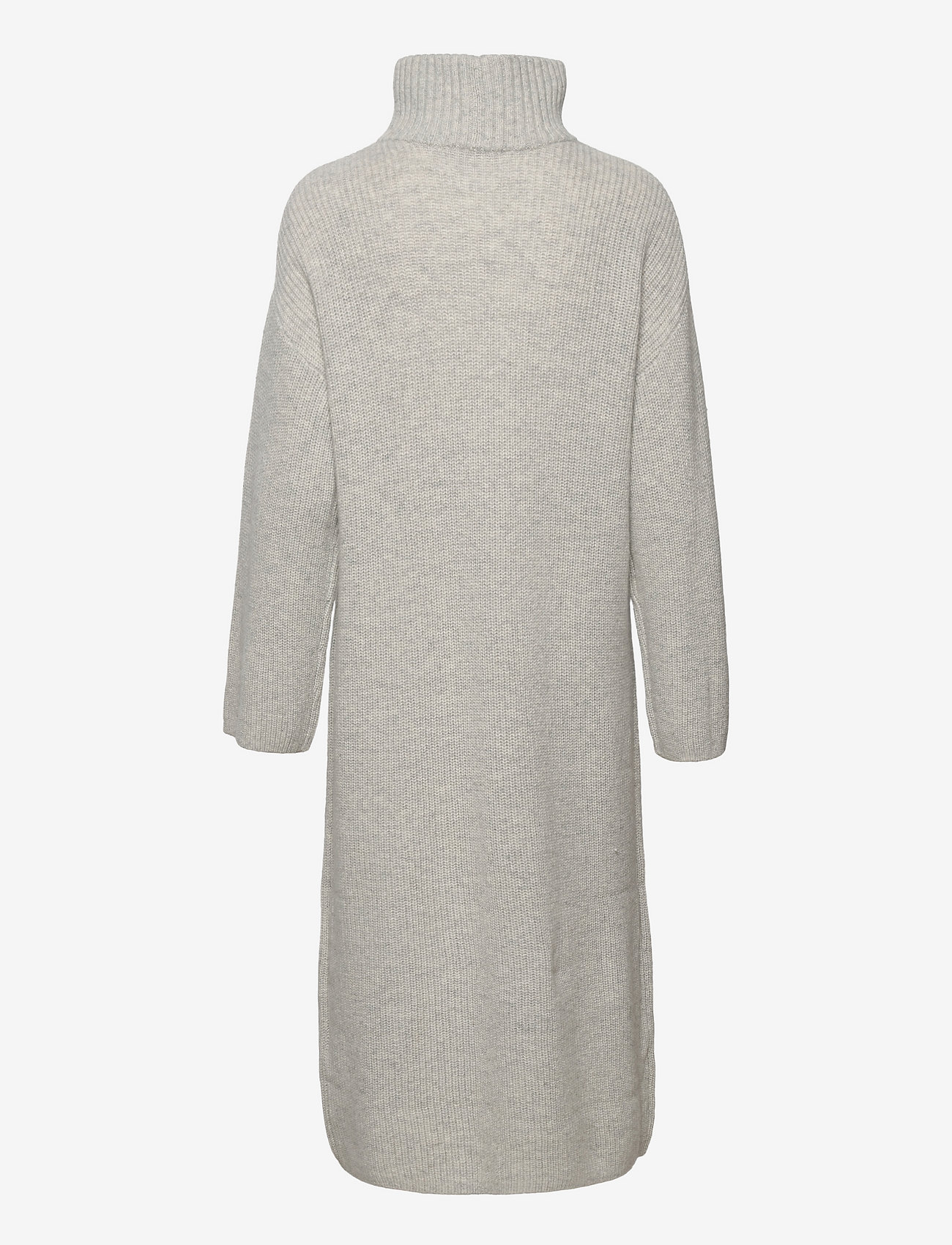 Selected Femme - SLFELINA LS KNIT HIGHNECK DRESS B - adītas kleitas - light grey melange - 1