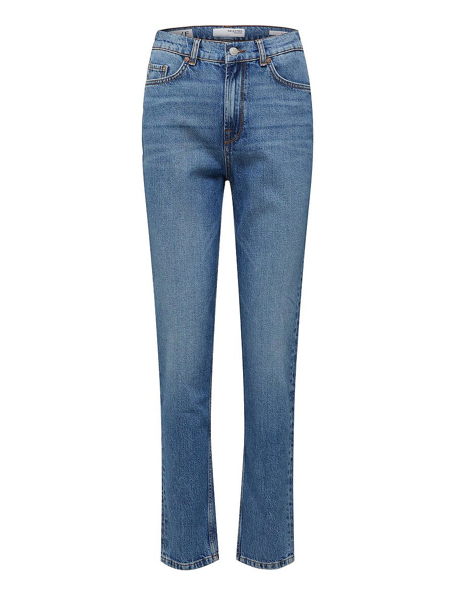 Selected - SLFAMY HW SLIM CHAMBLY BLU JEANS U - medium blue denim - 1