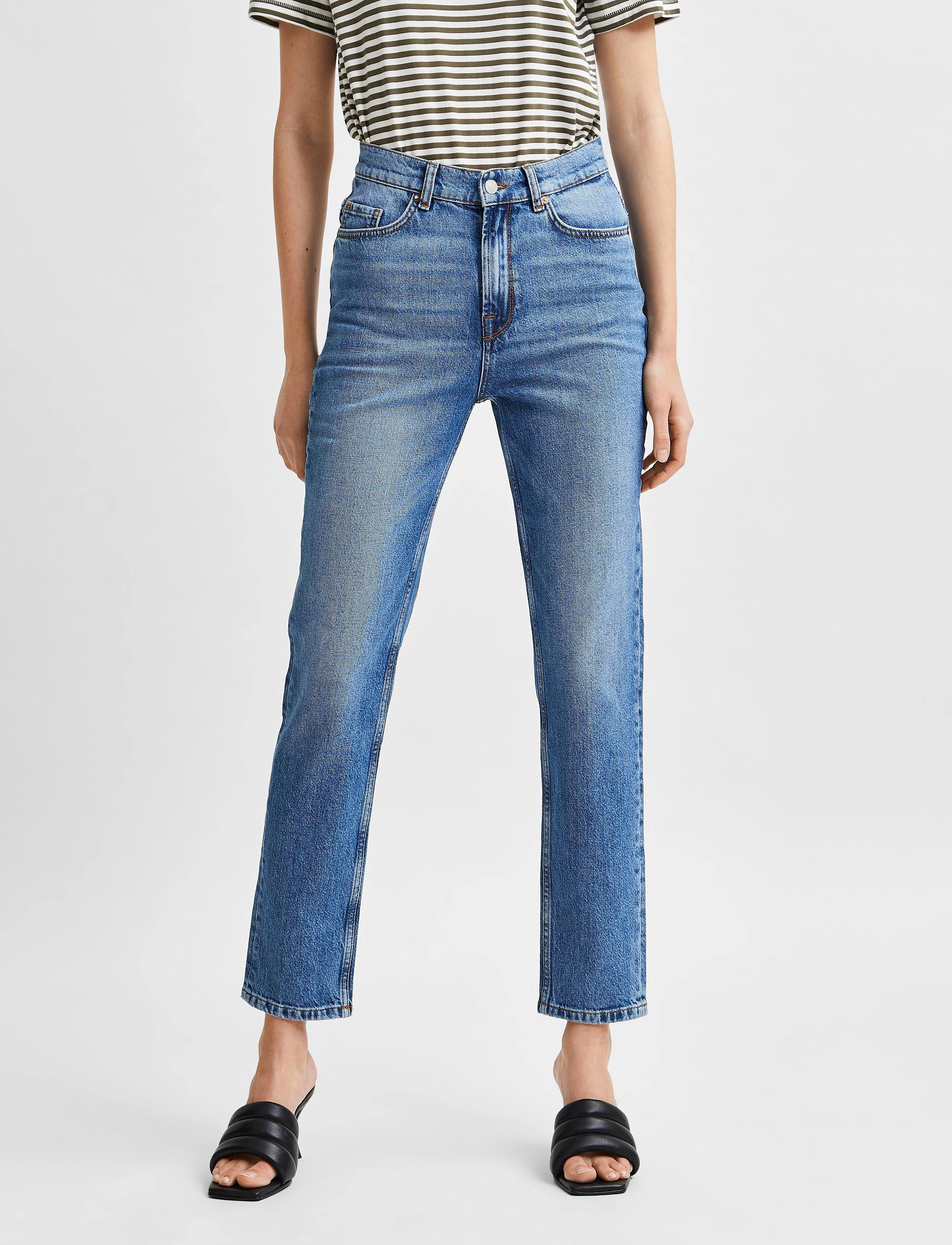 Selected SLFAMY HW SLIM CHAMBLY BLU JEANS U - Jeans - MEDIUM BLUE DENIM / blue