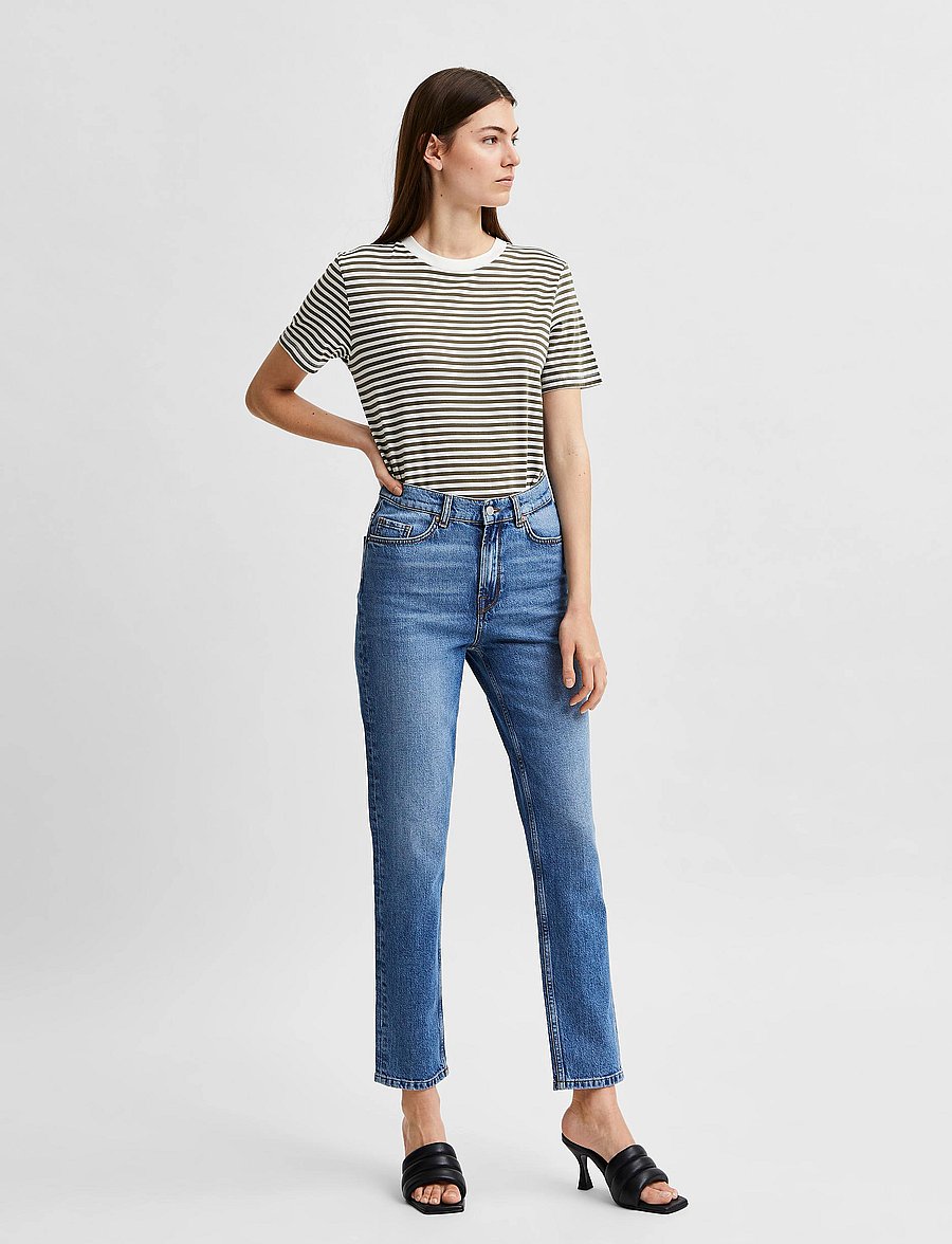 Selected - SLFAMY HW SLIM CHAMBLY BLU JEANS U - medium blue denim - 4