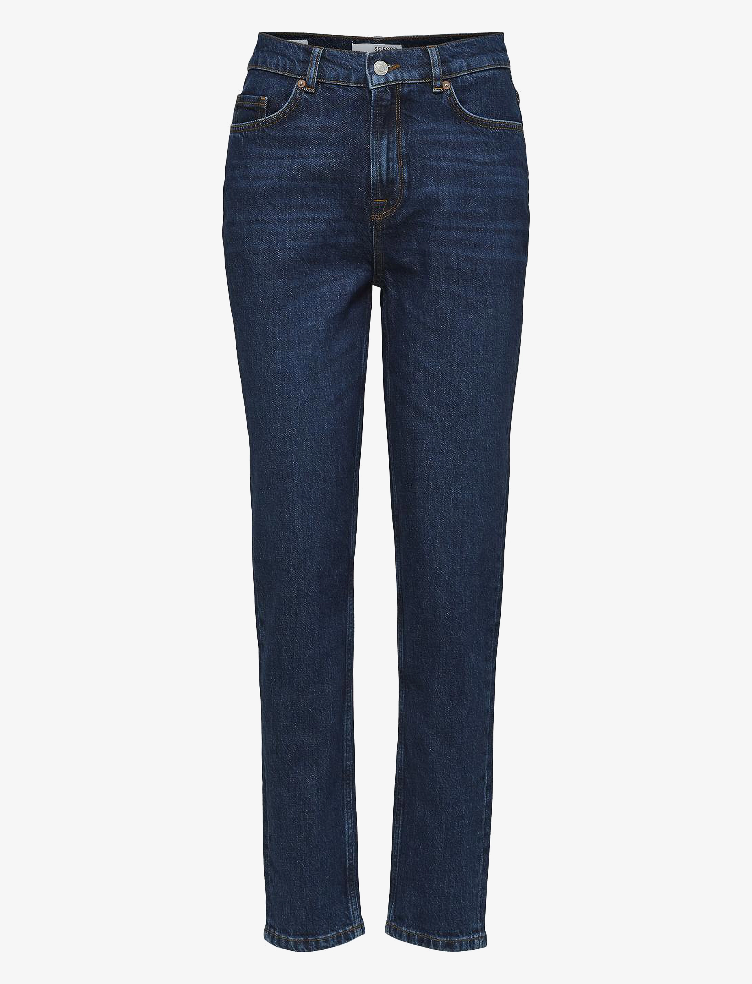 Selected SLFAMY HW SLIM ROW BLUE JEANS U - Kleidung - DARK BLUE DENIM / blue