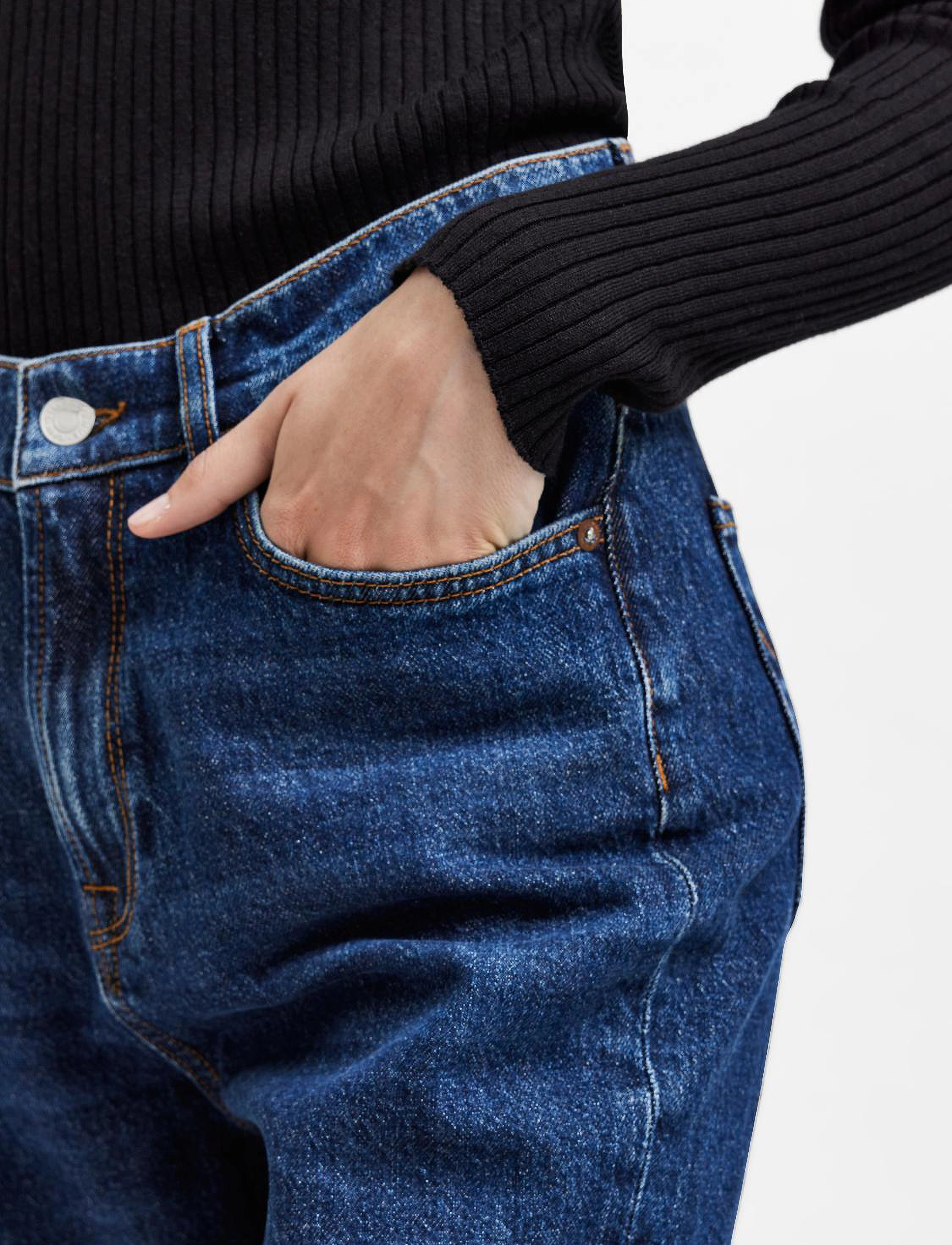 Selected - SLFAMY HW SLIM ROW BLUE JEANS U - slim-fit-jeans - dark blue denim - 5