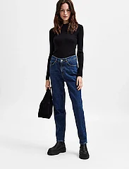 Selected Femme - SLFAMY HW SLIM ROW BLUE JEANS U - slim jeans - dark blue denim - 6