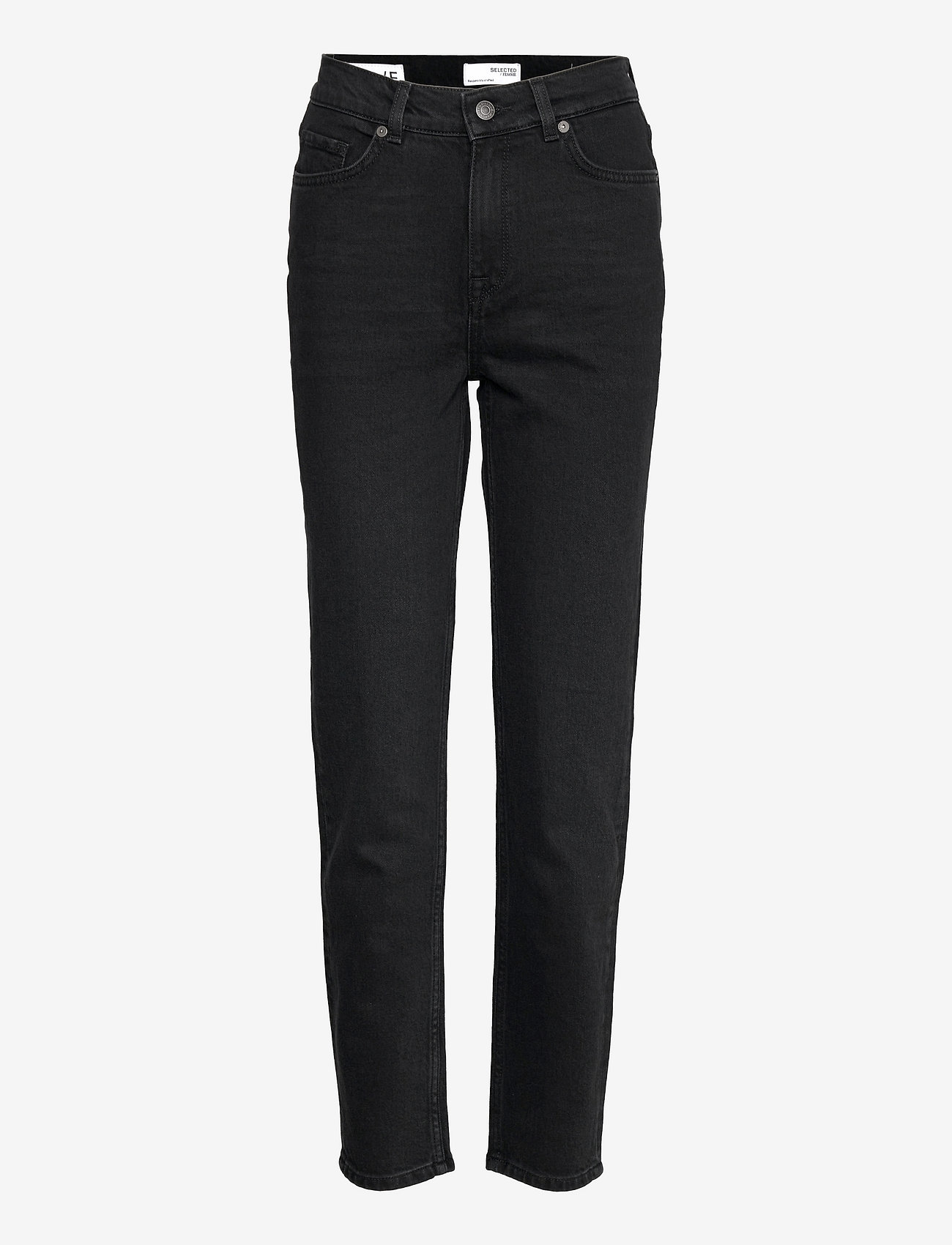 Selected Femme - SLFAMY HW SLIM BEAUTY BLA JEANS  U - slim jeans - black denim - 0