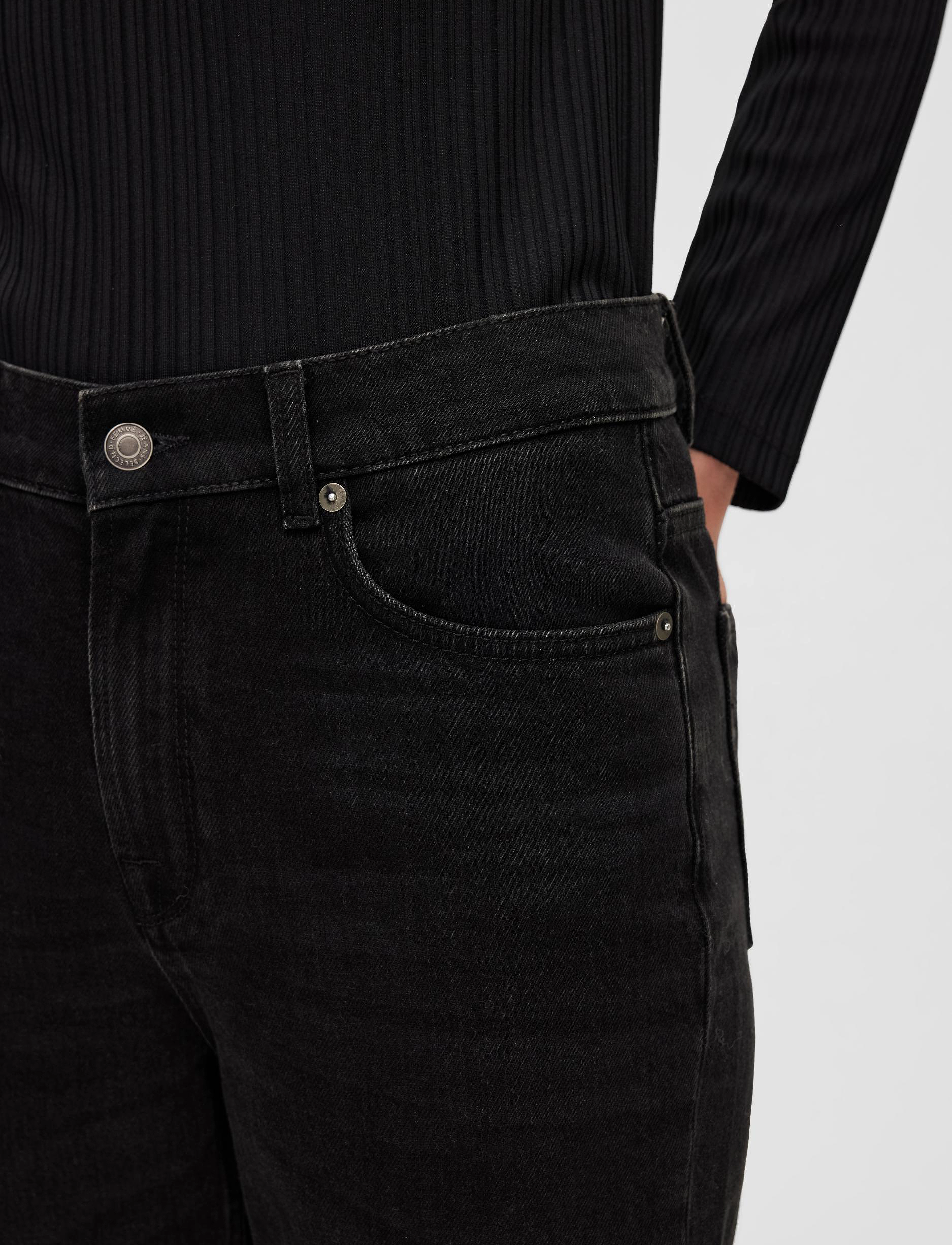 Selected - SLFAMY HW SLIM BEAUTY BLA JEANS  U - black denim - 5
