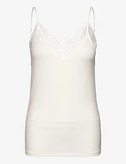 Selected Femme - SLFMANDY RIB LACE SINGLET NOOS - tops zonder mouwen - snow white - 0