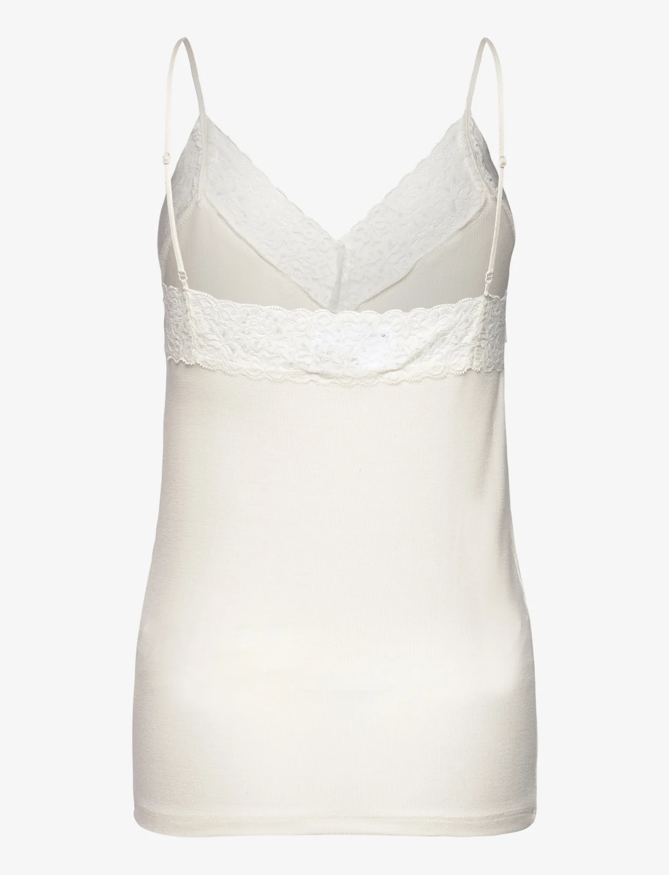 Selected Femme - SLFMANDY RIB LACE SINGLET NOOS - tops zonder mouwen - snow white - 1
