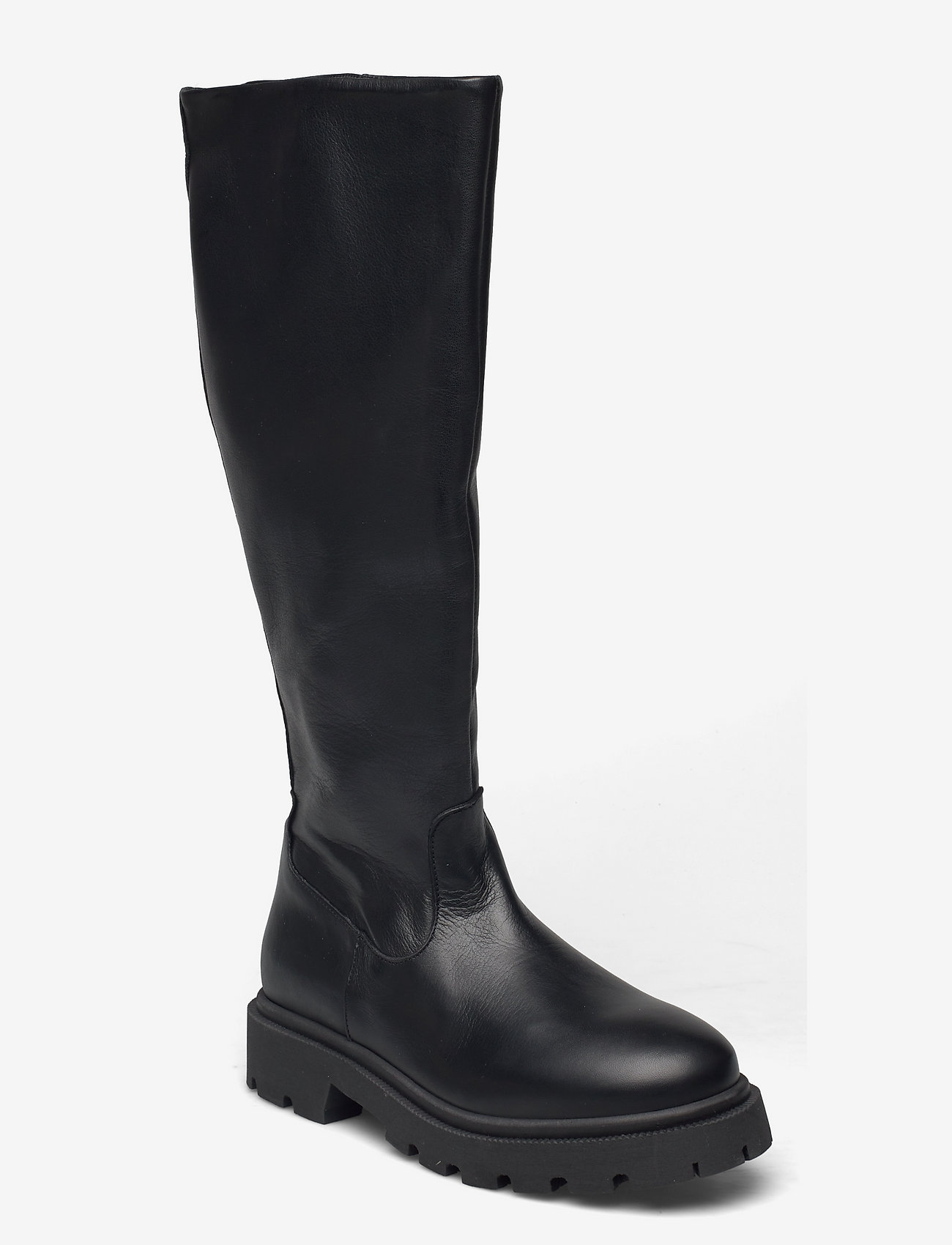 Selected Femme - SLFEMMA HIGH SHAFTED LEATHER BOOT B - pitkävartiset saappaat - black - 0