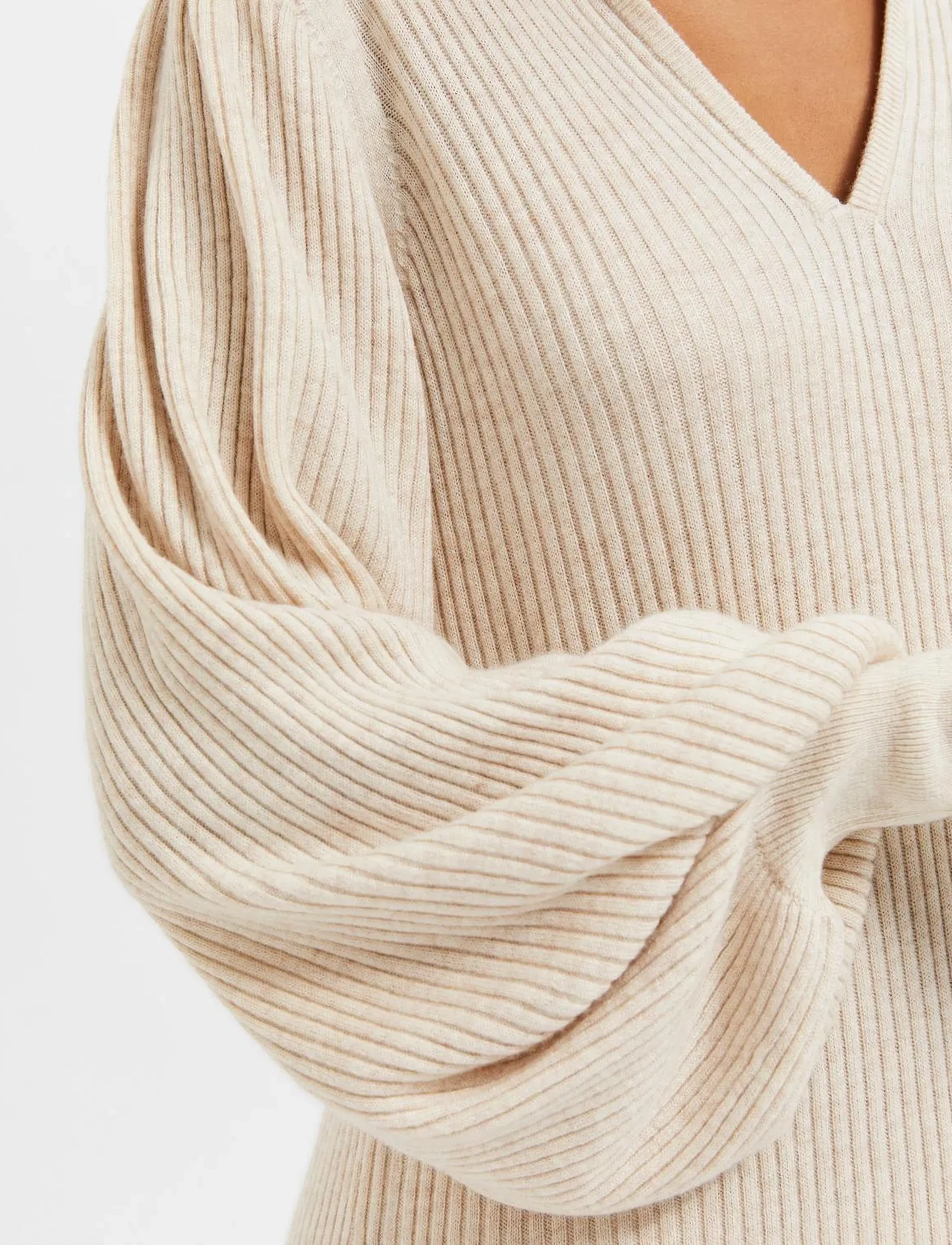 Selected - SLFSELENE LS KNIT DRESS B - strickkleider - birch - 5