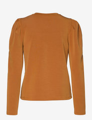Selected Femme - SLFLORA LS V-NECK SWEAT TOP B - t-shirts & topper - pumpkin spice - 1
