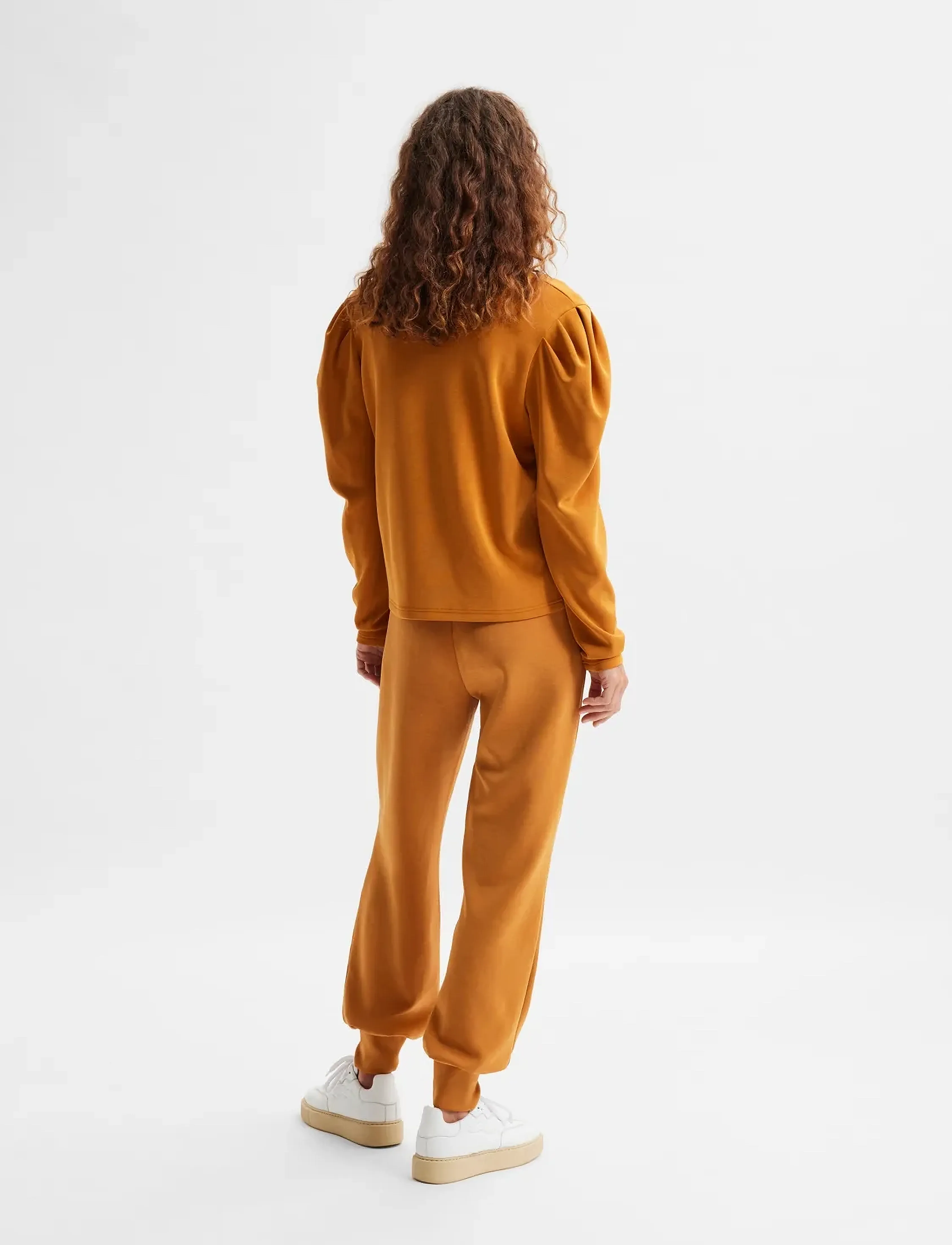 Selected - SLFLORA LS V-NECK SWEAT TOP B - pikkade varrukatega alussärgid - pumpkin spice - 3