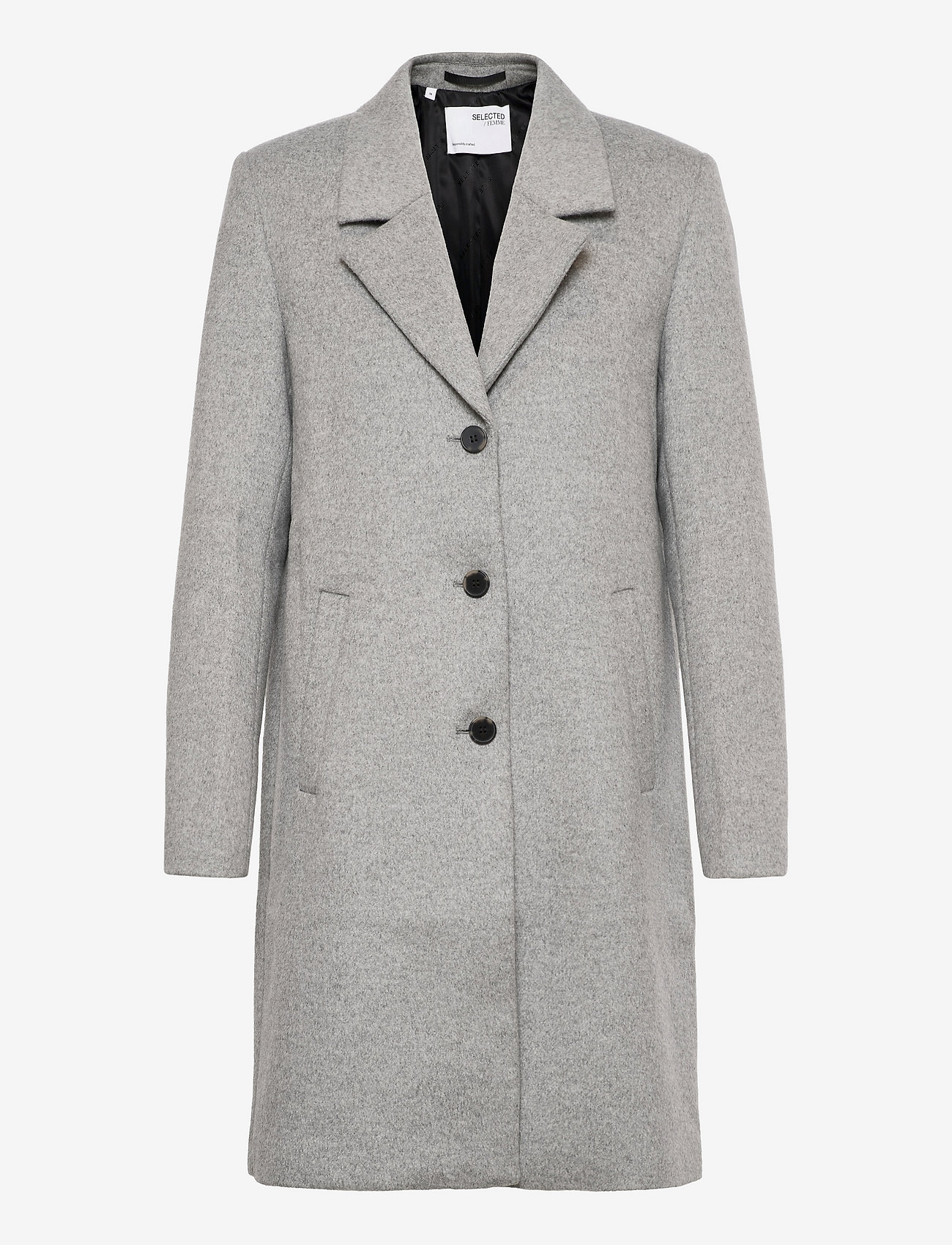 Selected - SLFSASJA WOOL COAT BOOZT B - wintermäntel - light grey melange - 0