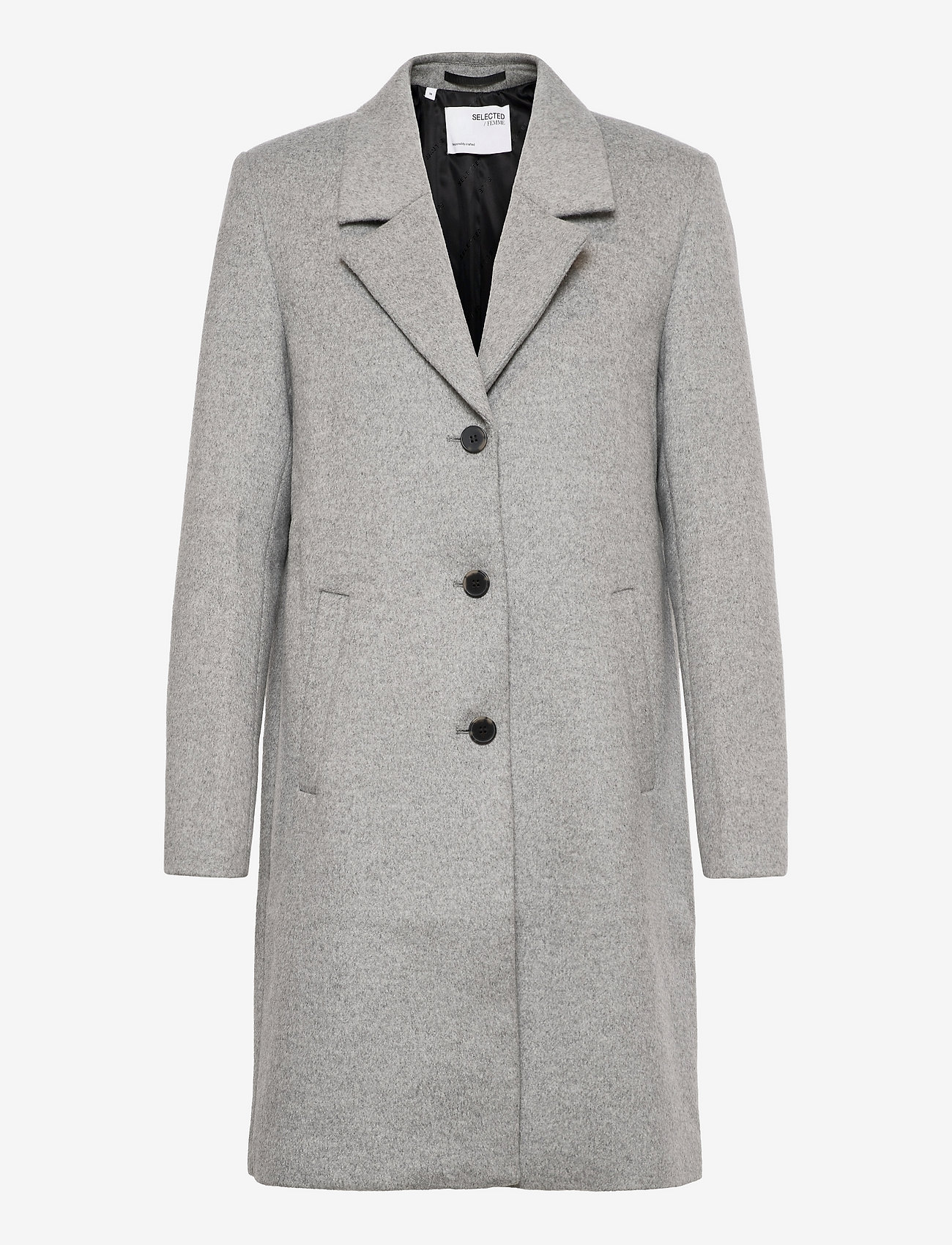 Selected Femme - SLFSASJA WOOL COAT BOOZT B - Žieminiai paltai - light grey melange - 0