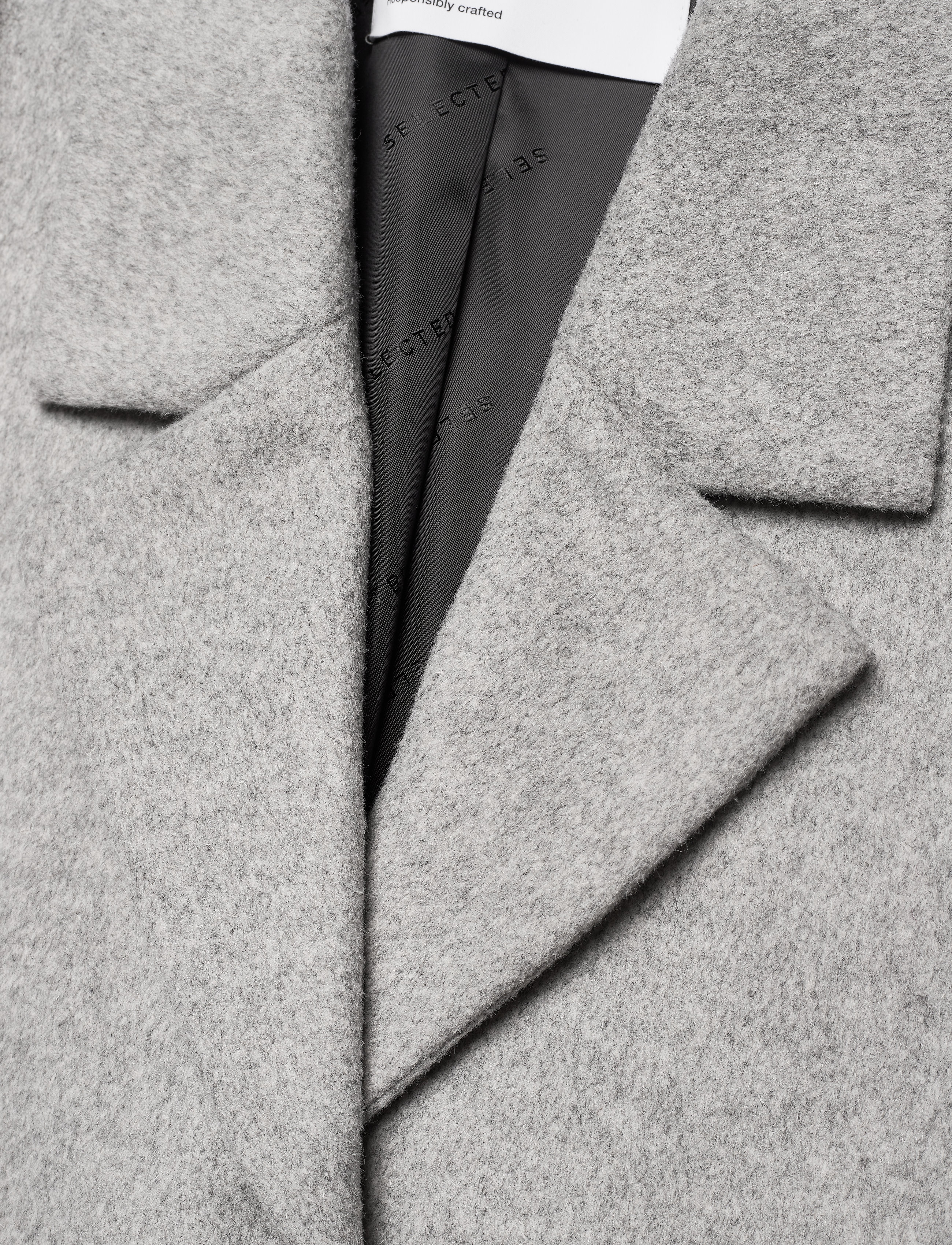 Selected - SLFSASJA WOOL COAT BOOZT B - wintermäntel - light grey melange - 2