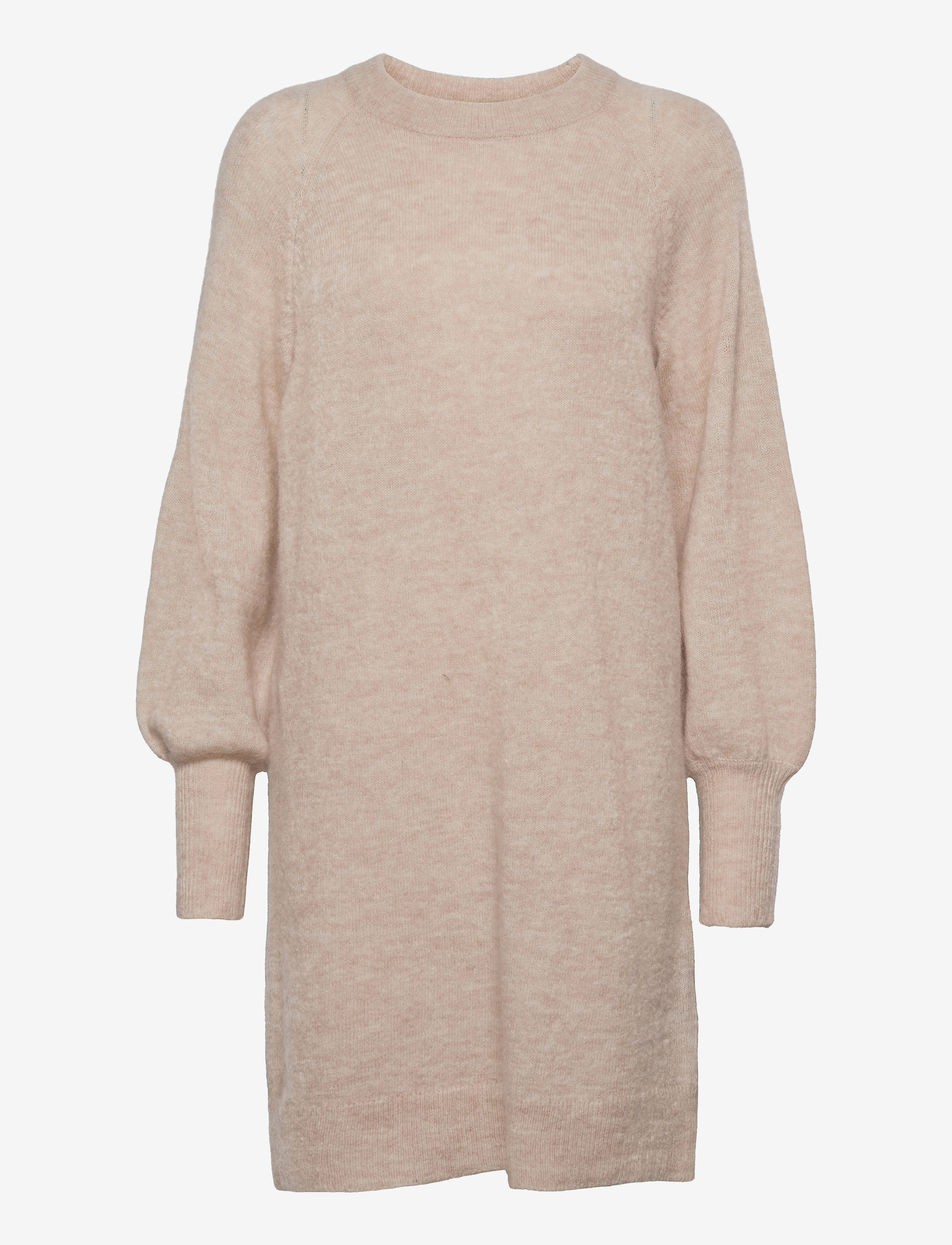 Selected SLFLULU LS KNIT DRESS O-NECK - Kleider - BIRCH / beige