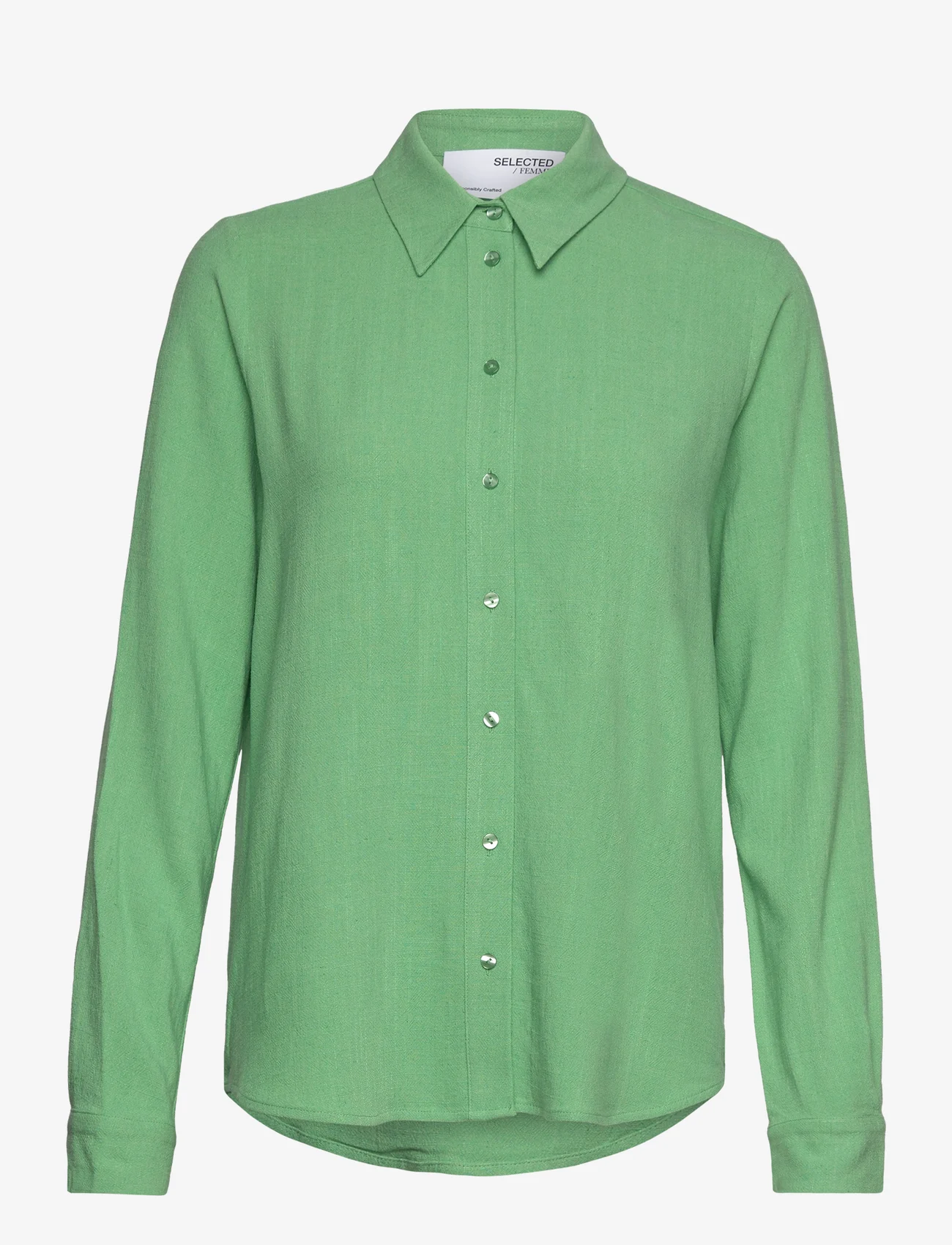 Selected Femme - SLFVIVA LS SHIRT NOOS - long-sleeved shirts - absinthe green - 0