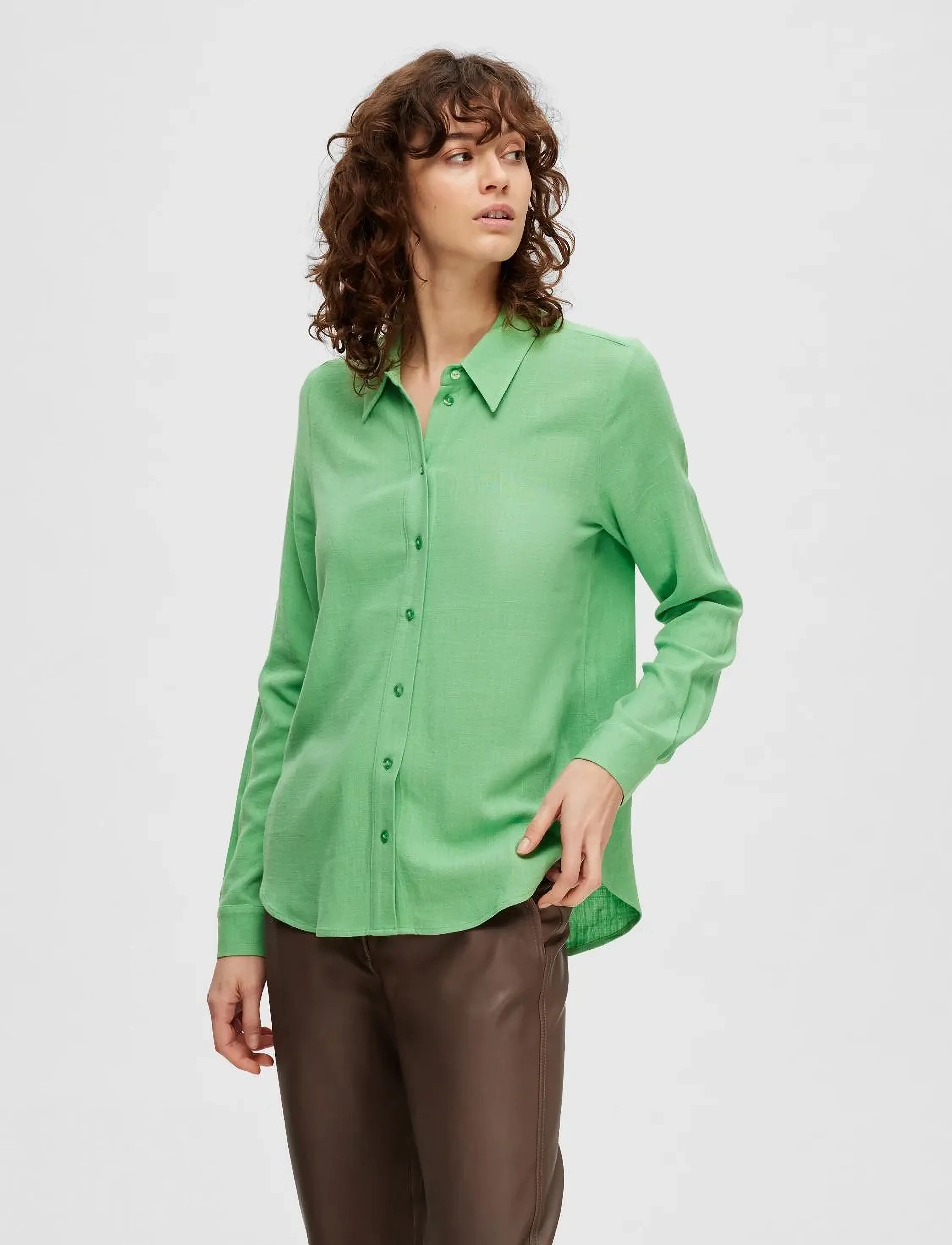 Selected SLFVIVA LS SUN SHIRT NOOS - Särgid - ABSINTHE GREEN / green