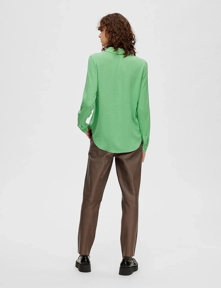 Selected - SLWVIVA LS SUN SHIRT NOOS - langærmede skjorter - absinthe green - 3