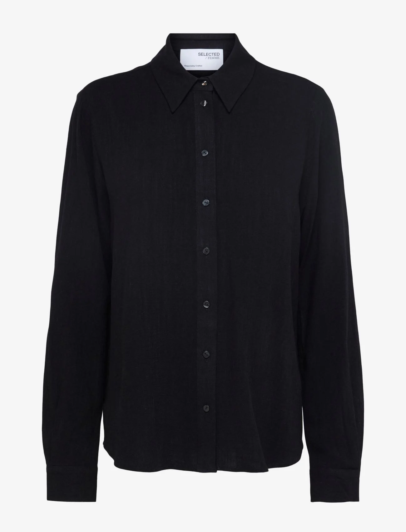 Selected Femme - SLFVIVA LS SHIRT NOOS - långärmade skjortor - black - 0