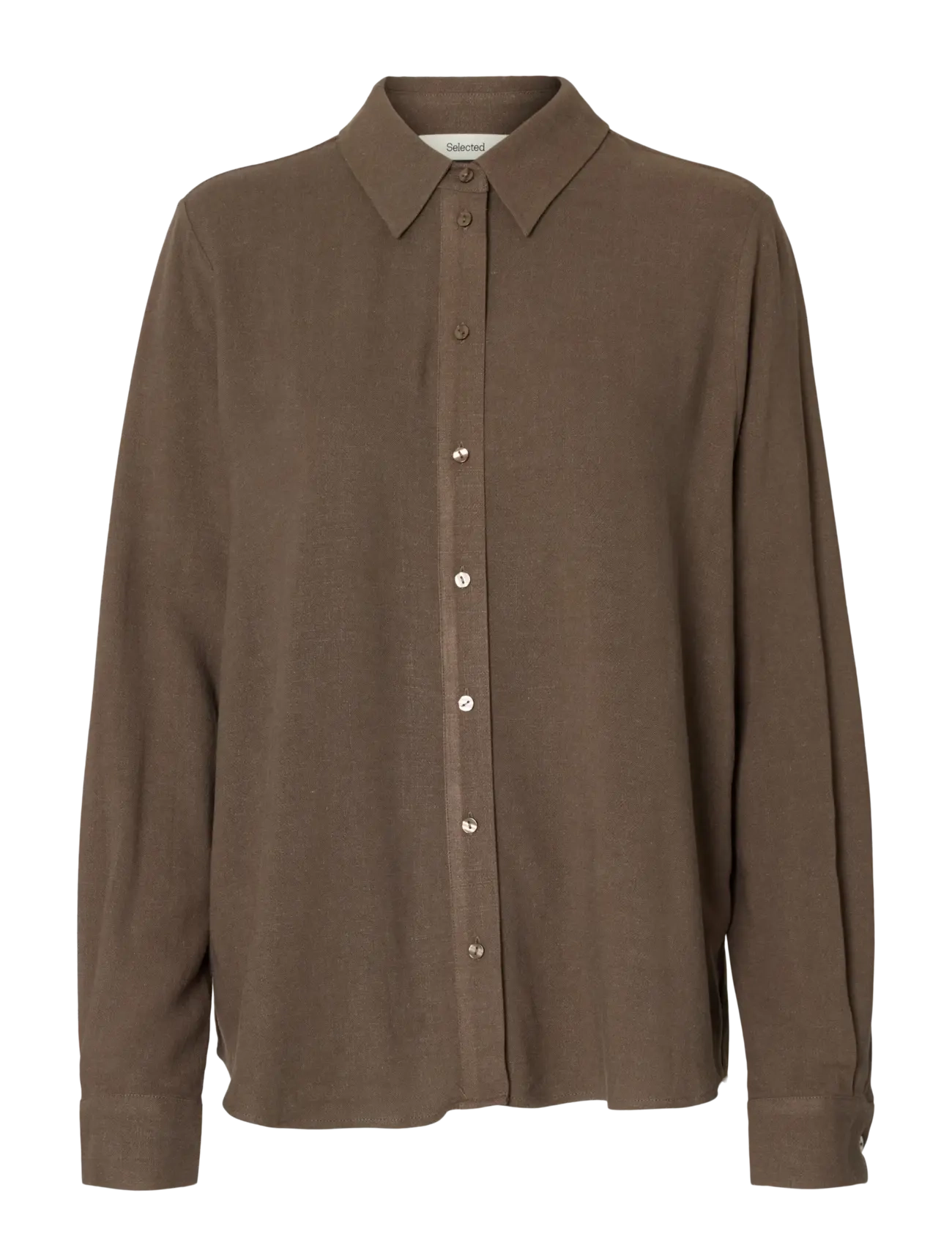 Selected SLFVIVA LS SUN SHIRT NOOS - Selected - CHOCOLATE CHIP / brown