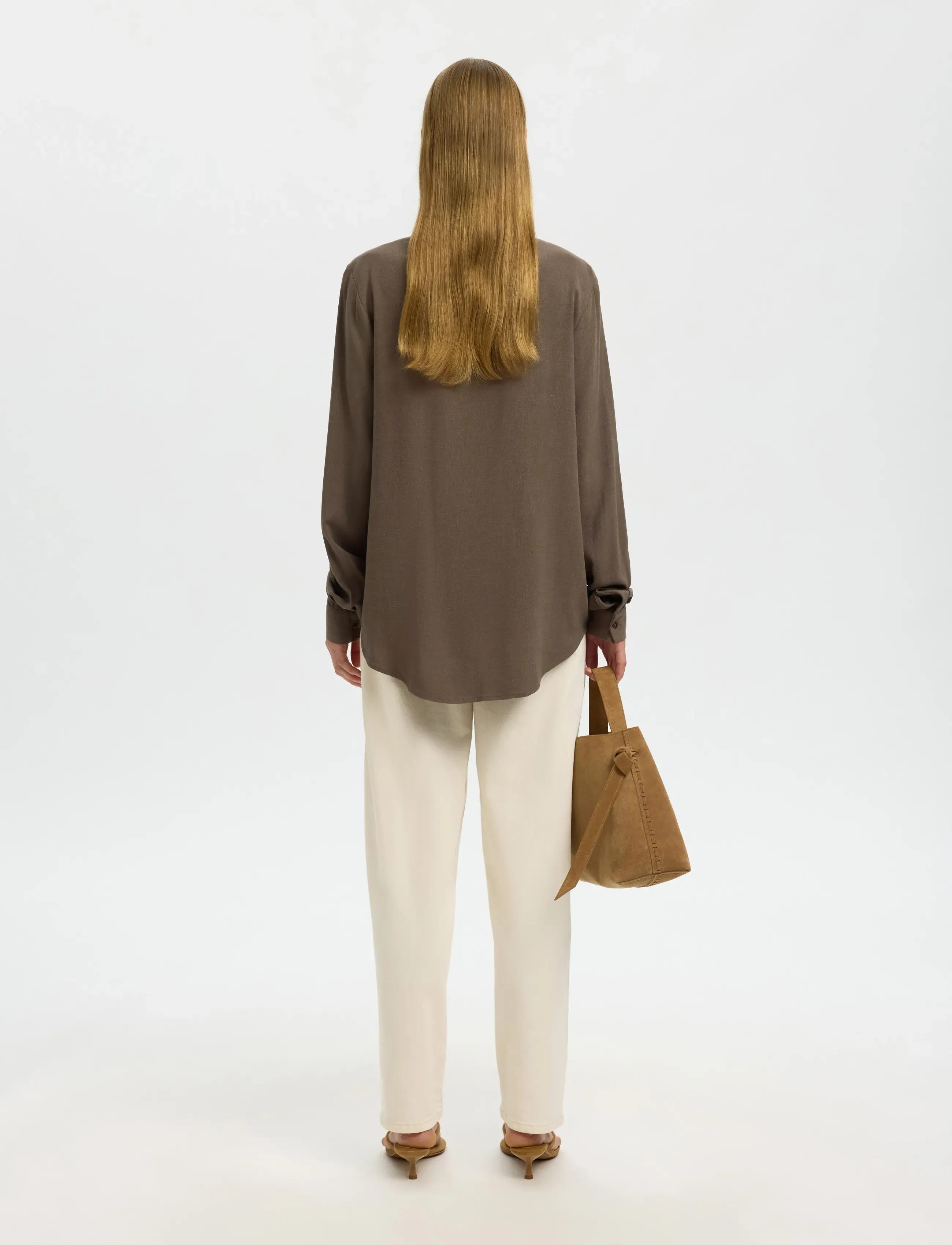 Selected - SLWVIVA LS SUN SHIRT NOOS - langärmlige hemden - chocolate chip - 2