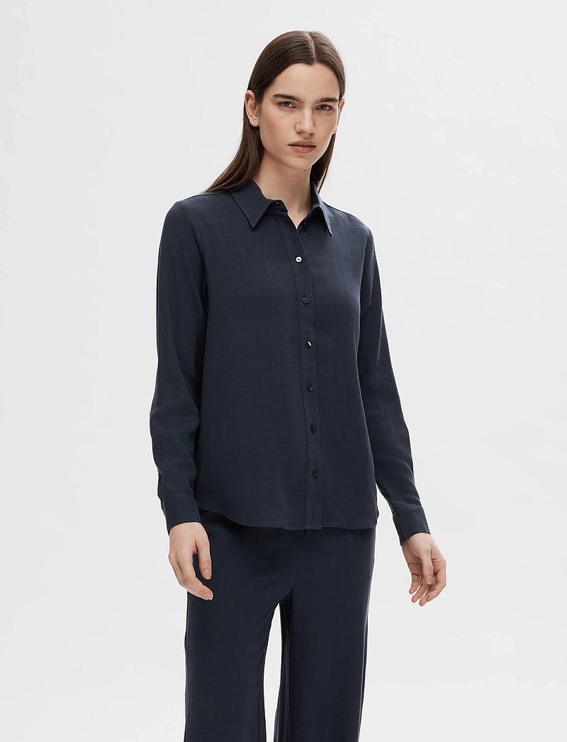 Selected - SLFVIVA LS SHIRT - langärmlige hemden - dark sapphire - 3