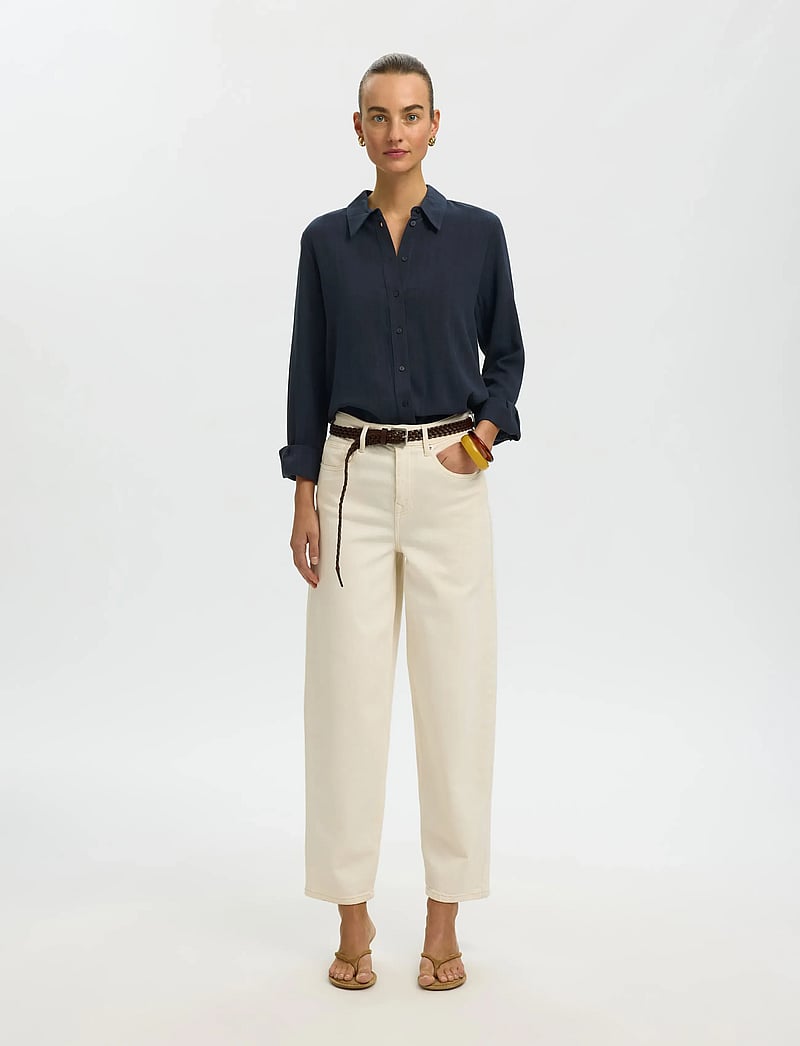 Selected - SLWVIVA LS SUN SHIRT NOOS - langärmlige hemden - dark sapphire - 3