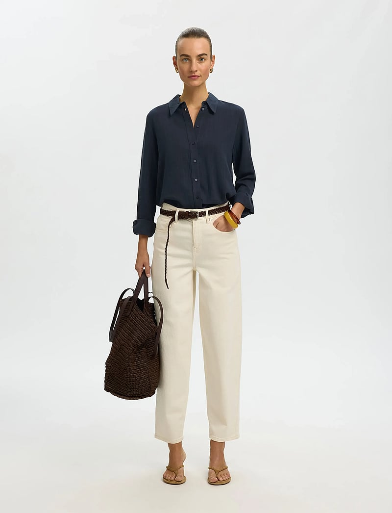Selected - SLWVIVA LS SUN SHIRT NOOS - langärmlige hemden - dark sapphire - 5