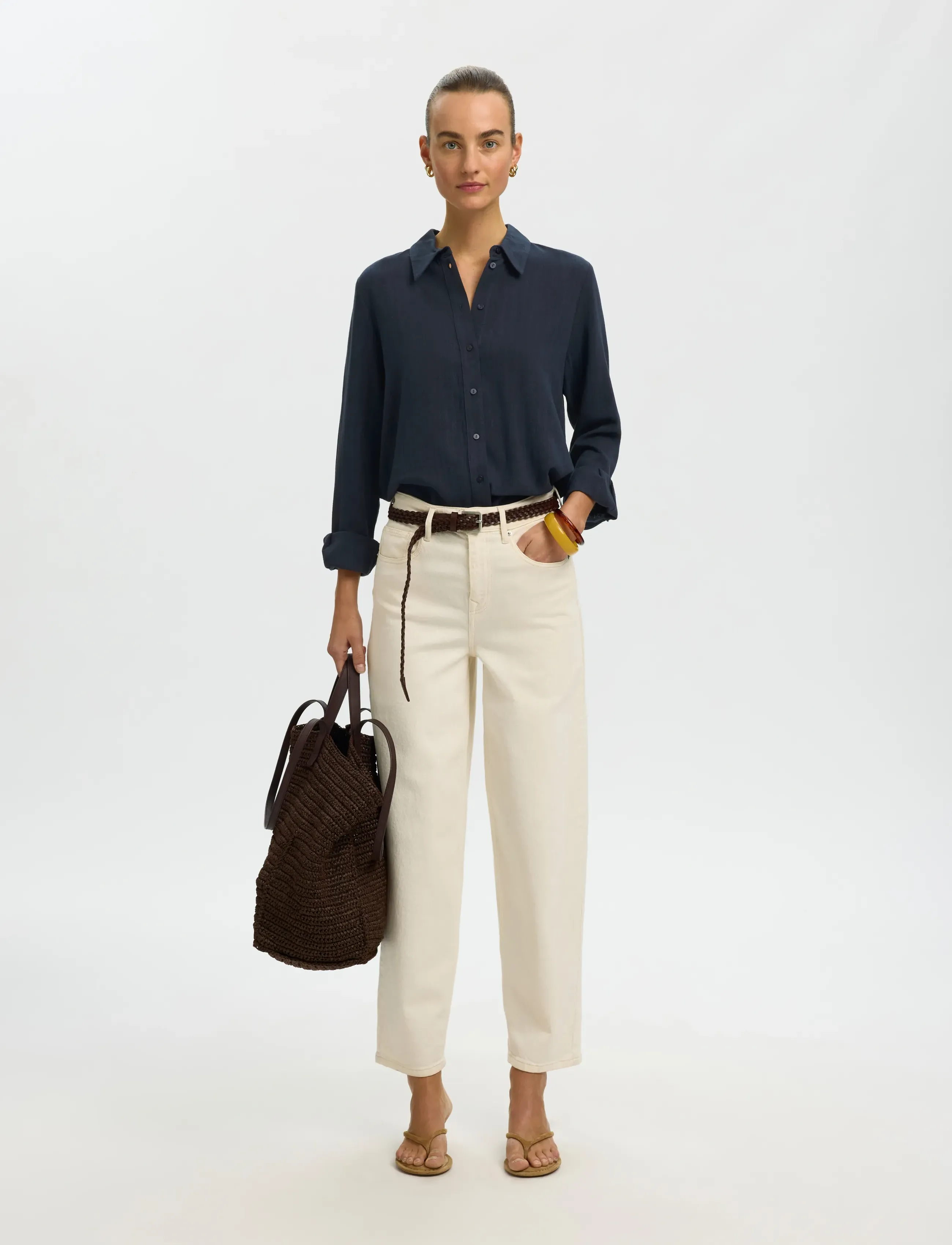 Selected - SLWVIVA LS SUN SHIRT NOOS - chemises à manches longues - dark sapphire - 5