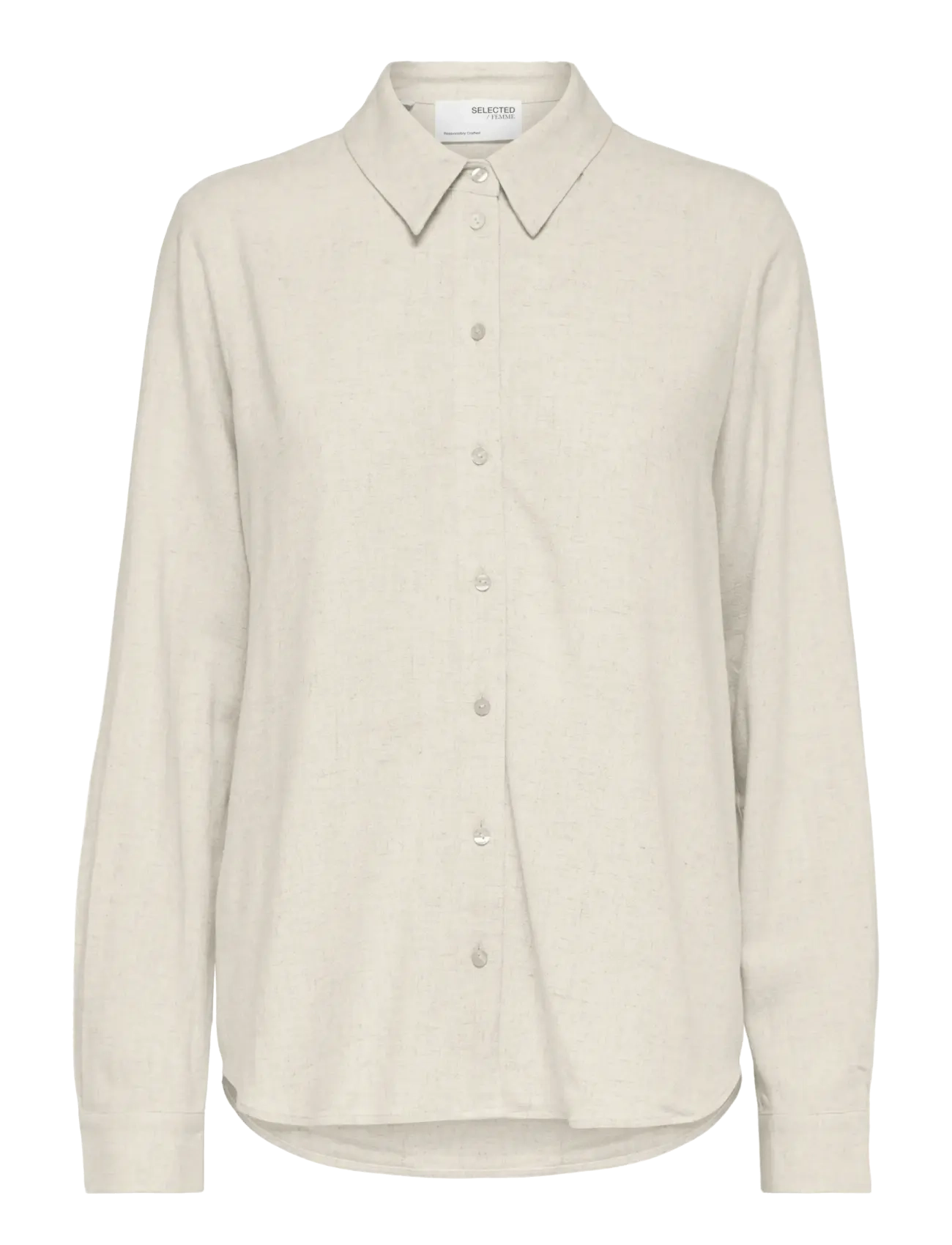 Selected SLWVIVA LS SUN SHIRT NOOS - Shirts - SANDSHELL / beige