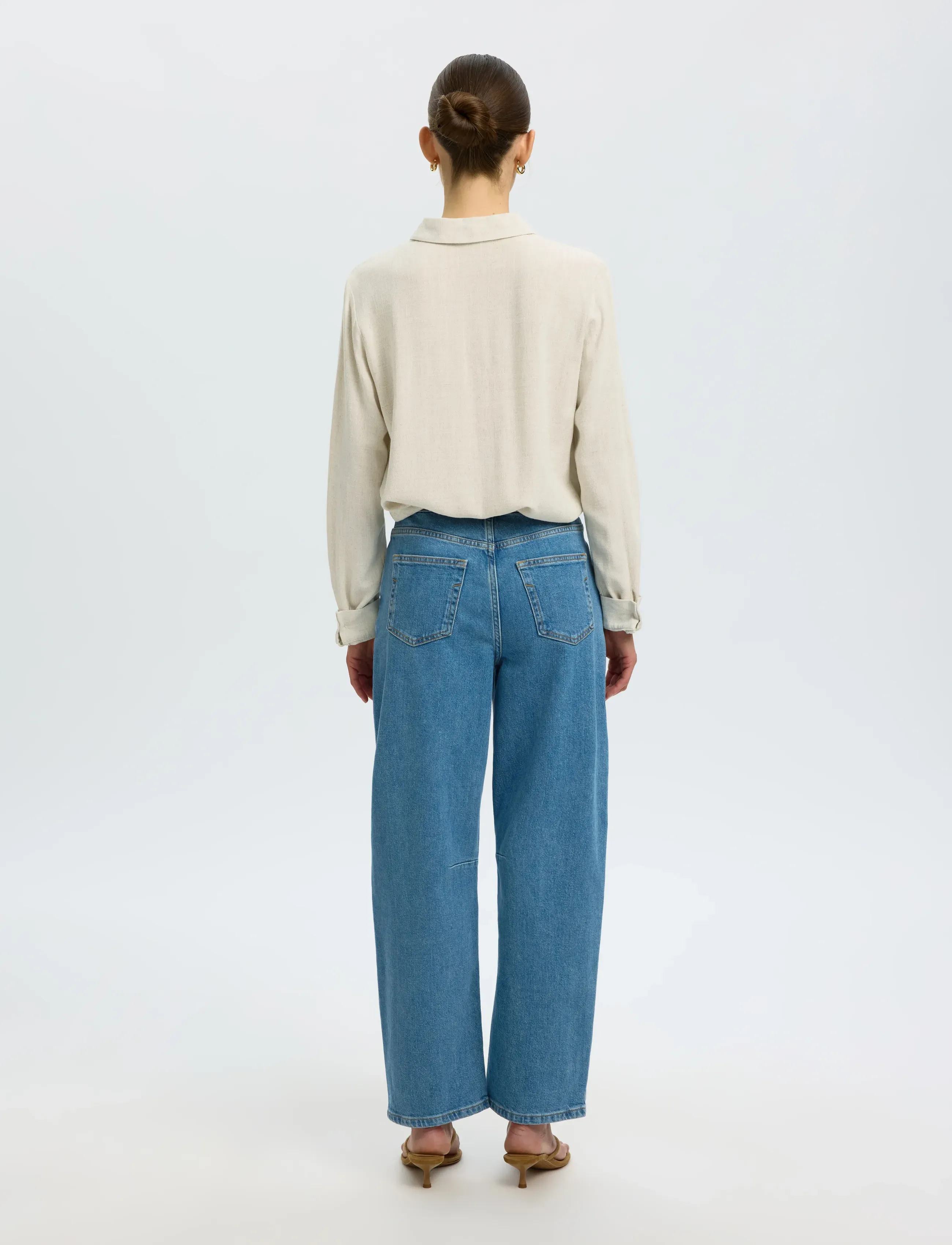 Selected - SLWVIVA LS SUN SHIRT NOOS - langärmlige hemden - sandshell - 3