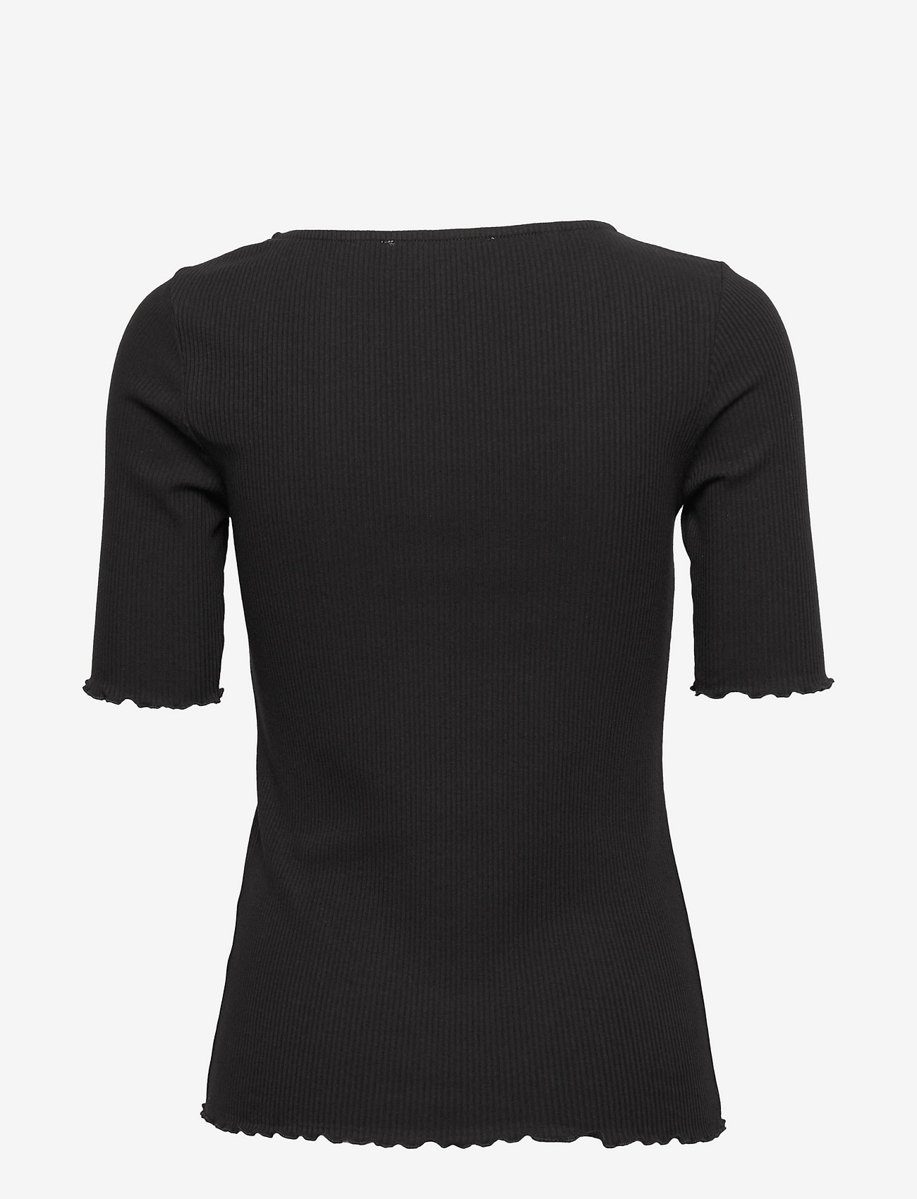 Selected Femme - SLFANNA SS-NECK TEE - t-shirts - black - 1