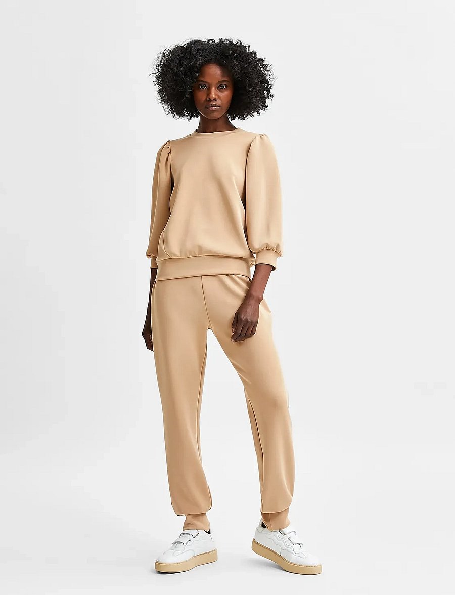 Selected - SLFTENNY HW SWEAT PANT - hverdags stil - tannin - 4