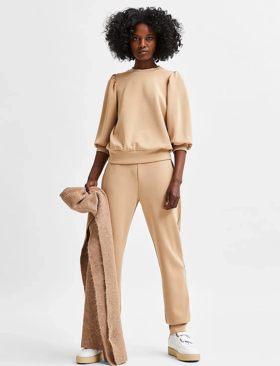 Selected - SLFTENNY HW SWEAT PANT - hverdags stil - tannin - 5