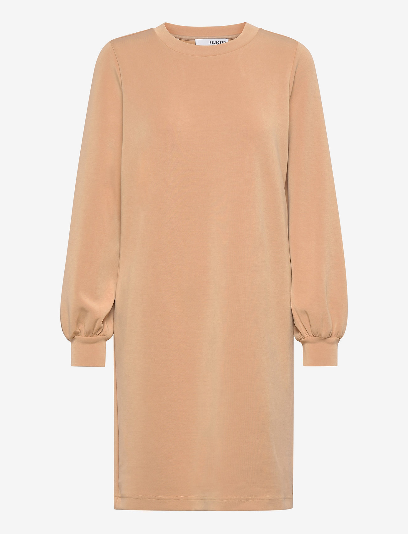 Selected Femme - SLFTENNY  LS O-NECK SWEAT DRESS - tannin - 0