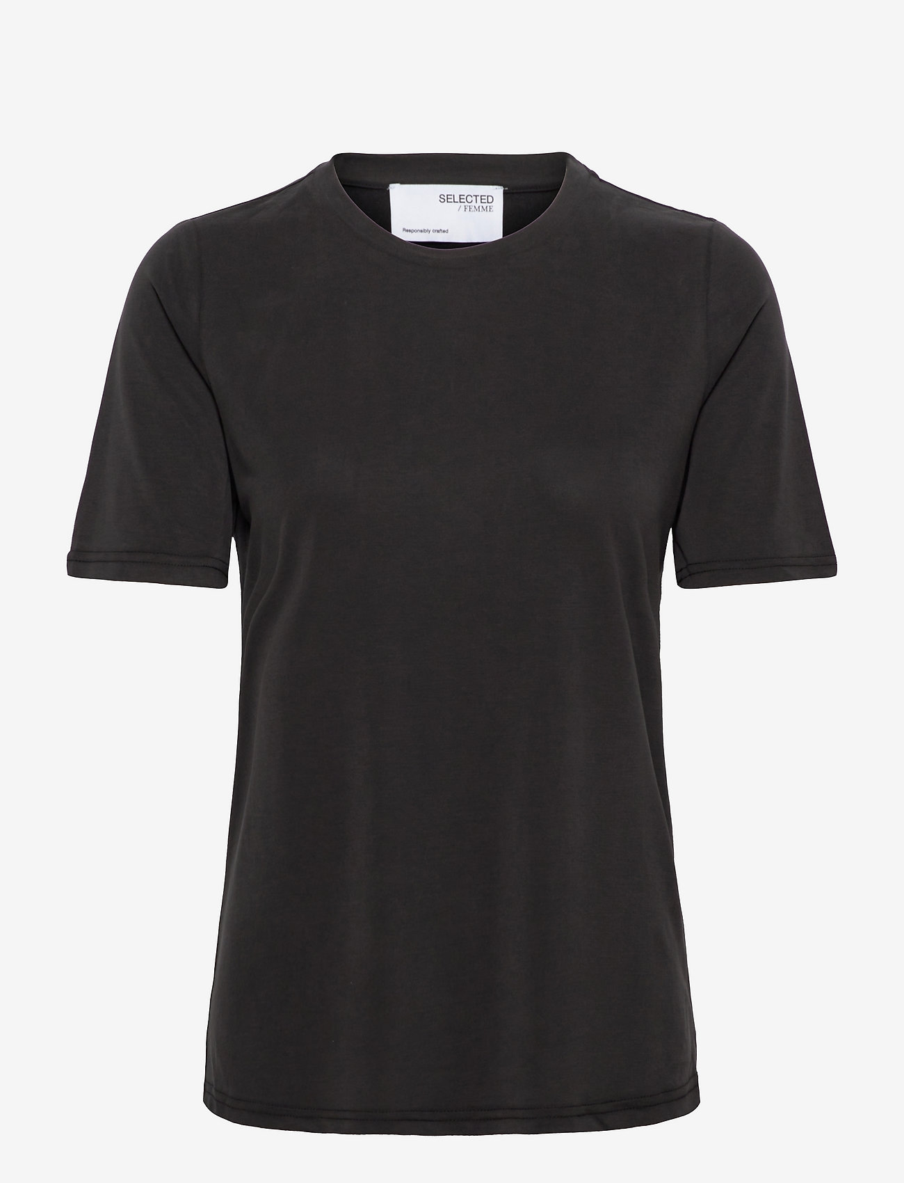 Selected Femme - SLFSTELLA SS TEE - t-shirts - black - 0