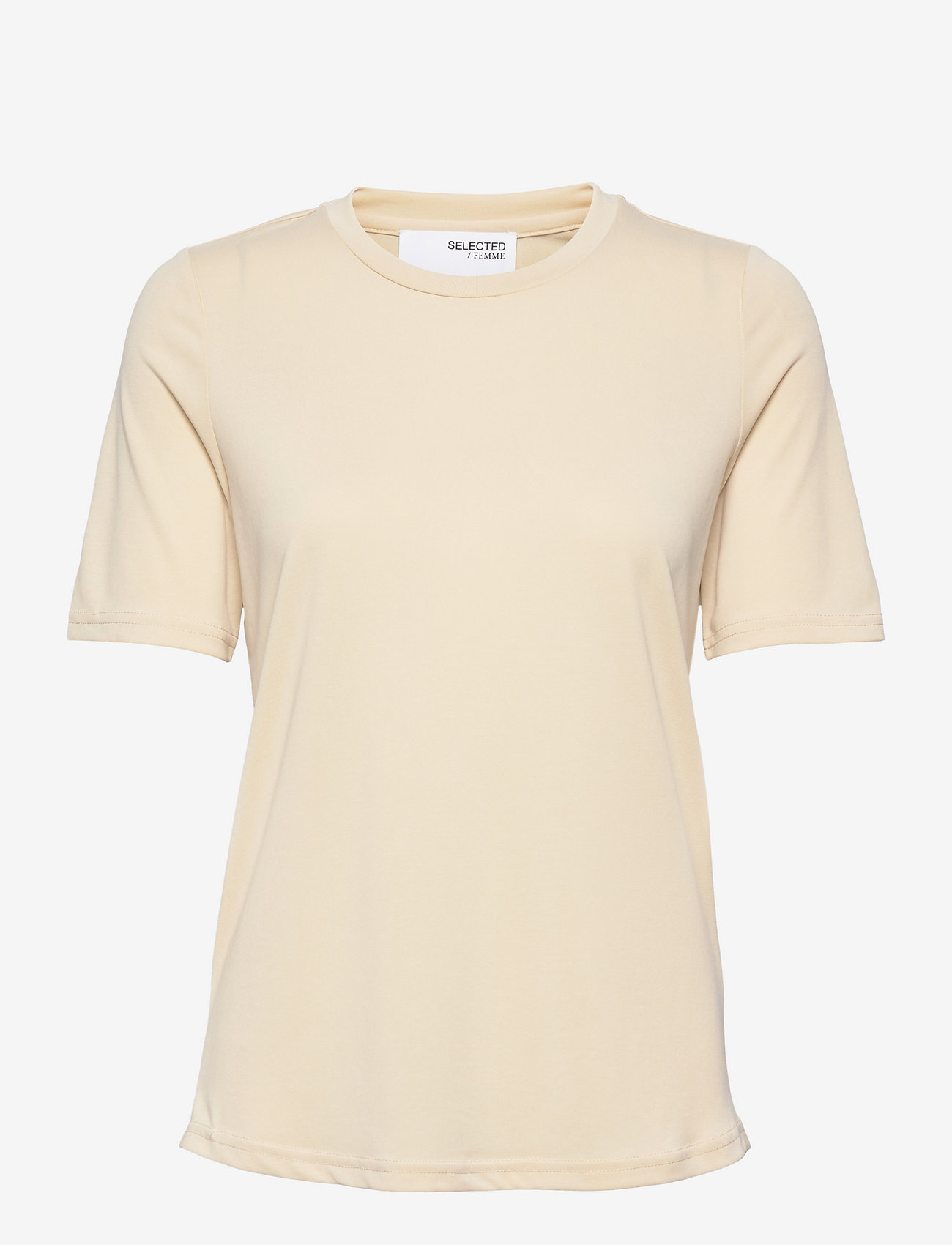 Selected Femme - SLFSTELLA SS TEE - t-shirt & tops - sandshell - 0