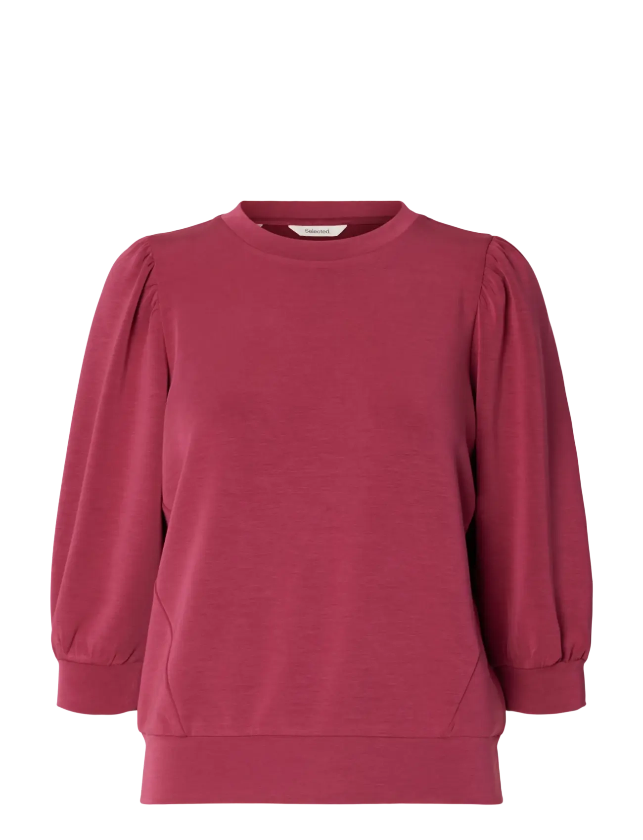 Selected SLWTENNY 3/4 SWEAT TOP NOOS - Selected - ANEMONE / burgundy