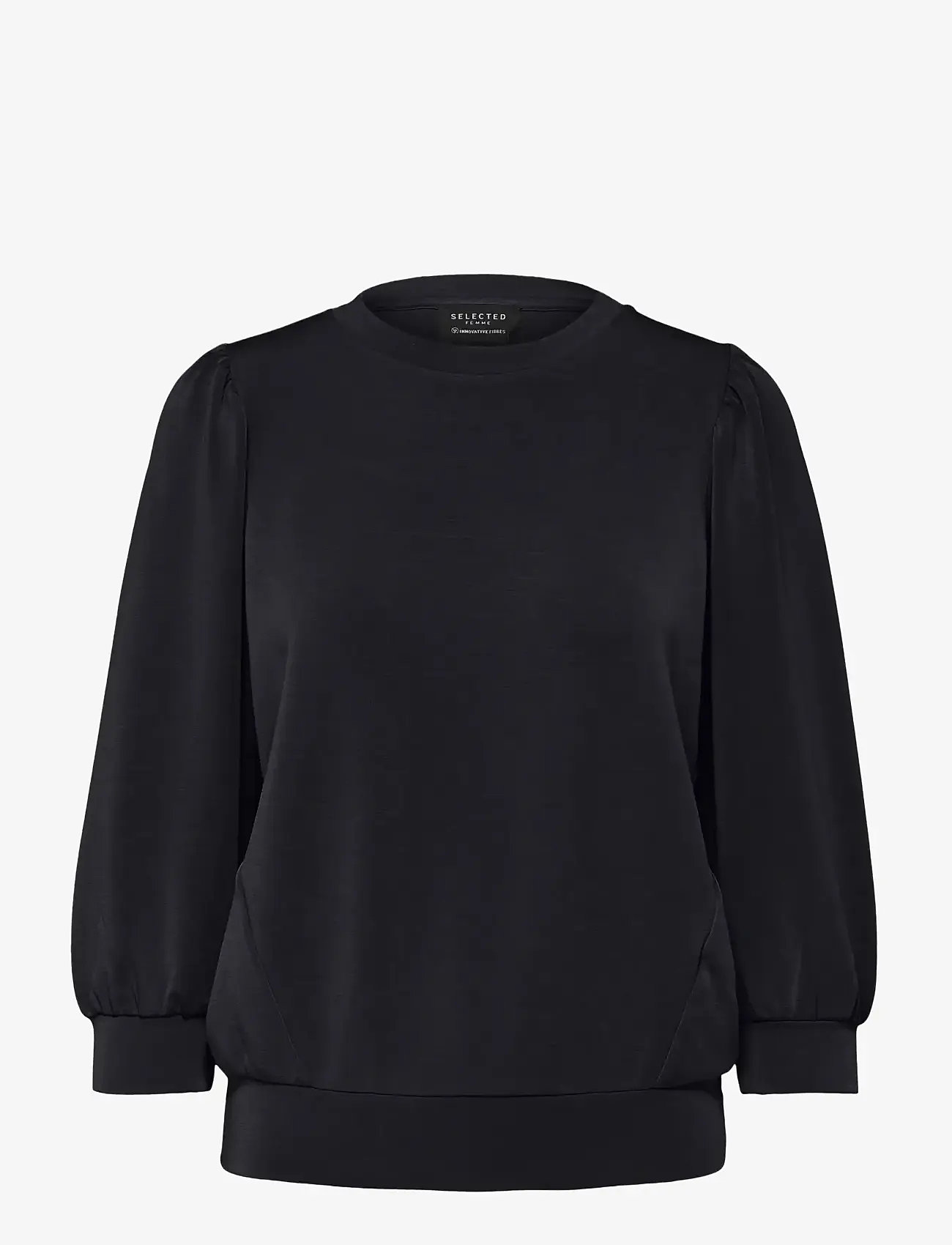 Selected - SLFTENNY 3/4 SWEAT TOP NOOS - langärmlige tops - black - 1