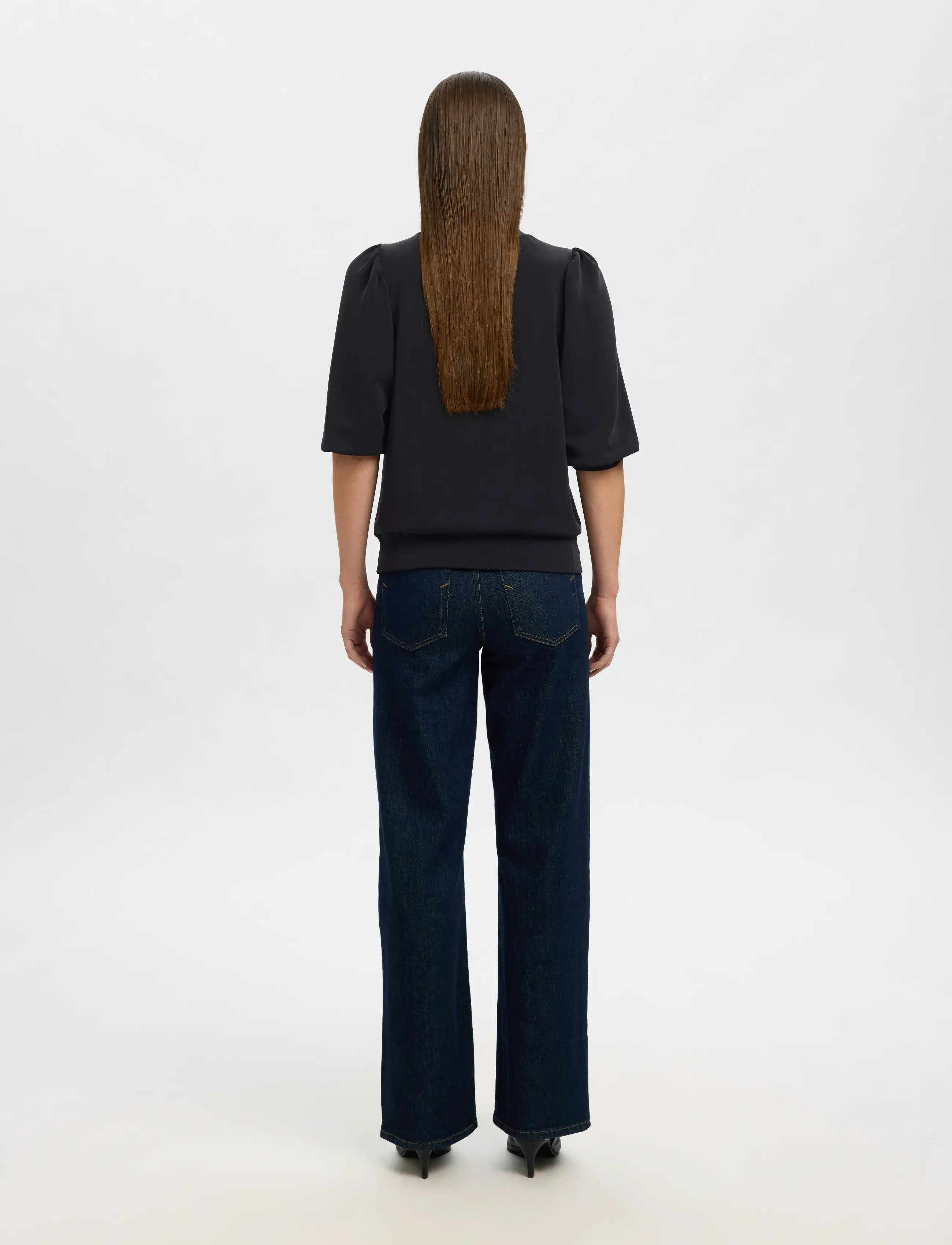 Selected - SLWTENNY 3/4 SWEAT TOP NOOS - langærmede toppe - black - 2