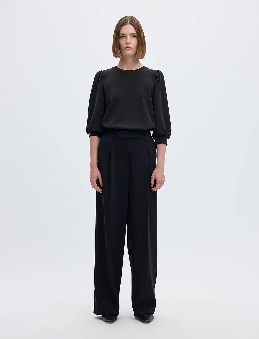 Selected - SLWTENNY 3/4 SWEAT TOP NOOS - langærmede toppe - black - 3