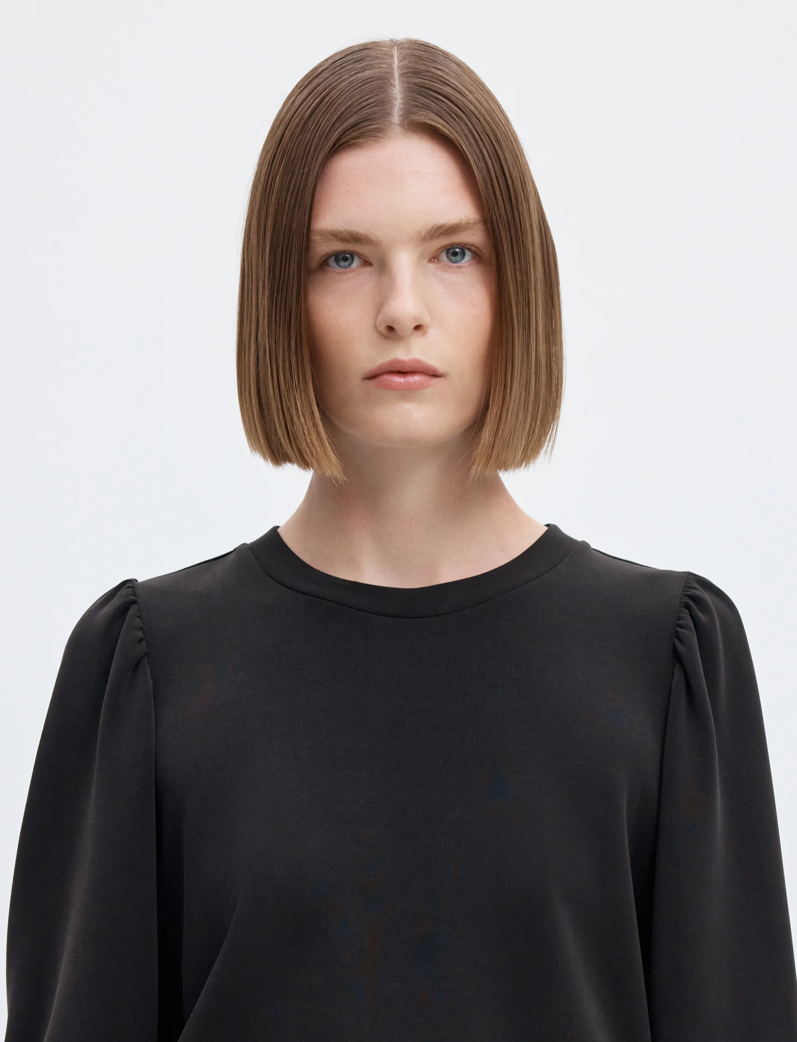 Selected - SLWTENNY 3/4 SWEAT TOP NOOS - herbstliche kleidung - black - 4