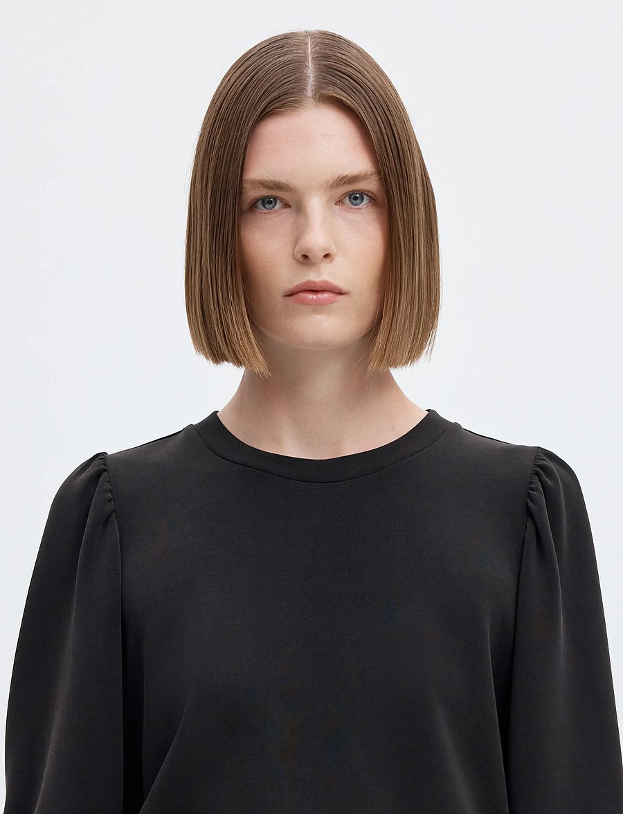 Selected - SLWTENNY 3/4 SWEAT TOP NOOS - langærmede toppe - black - 4