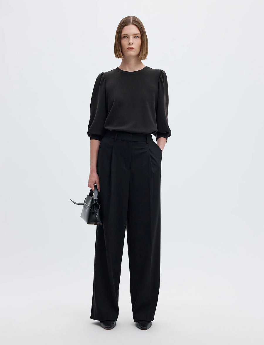 Selected - SLWTENNY 3/4 SWEAT TOP NOOS - langærmede toppe - black - 5