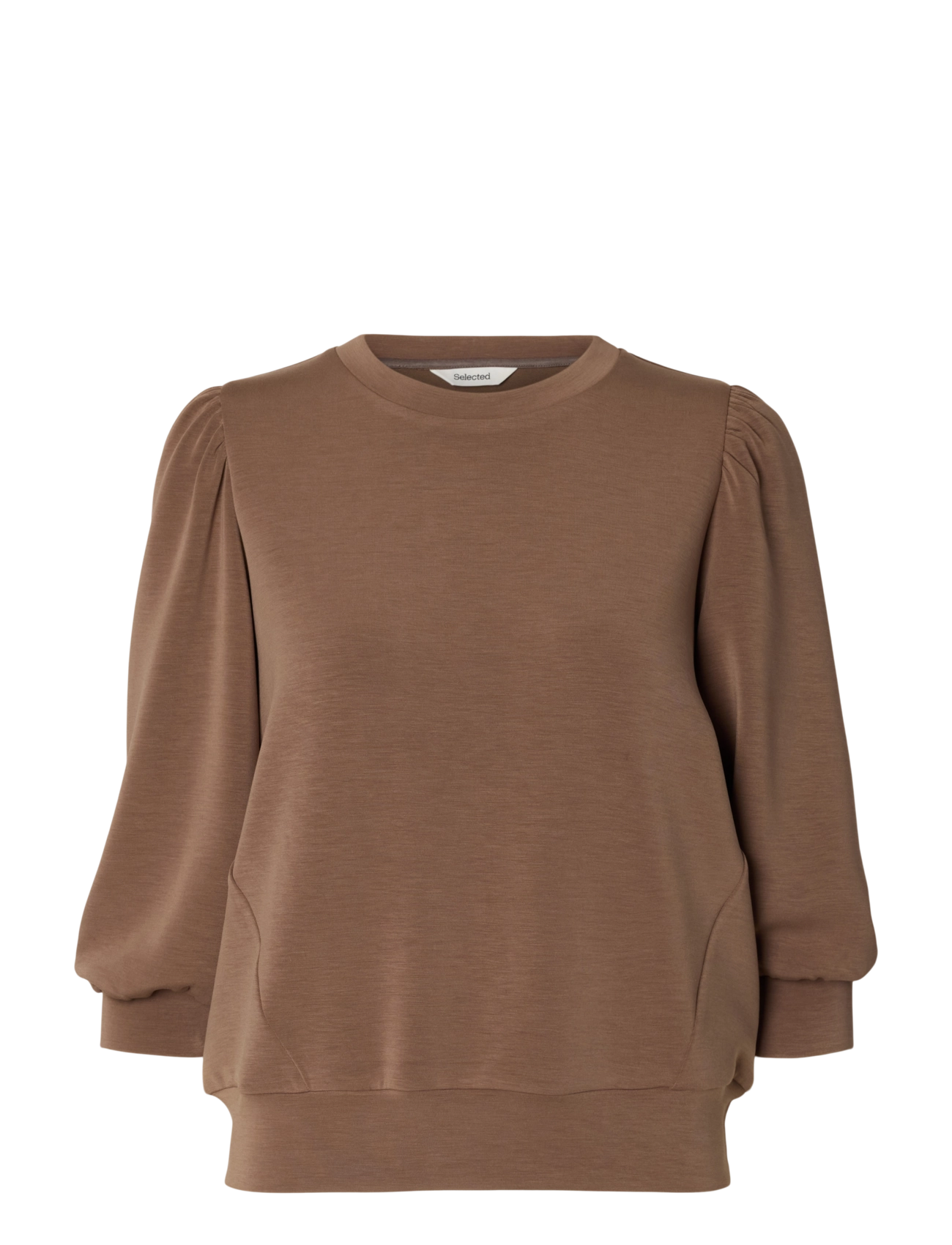 Selected SLFTENNY 3/4 SWEAT TOP NOOS - Kleidung - CHOCOLATE CHIP / brown
