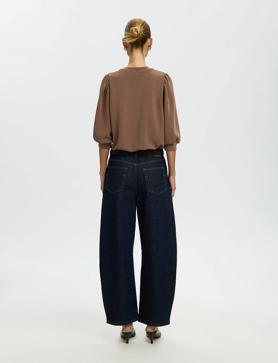 Selected - SLWTENNY 3/4 SWEAT TOP NOOS - langärmlige tops - chocolate chip - 2